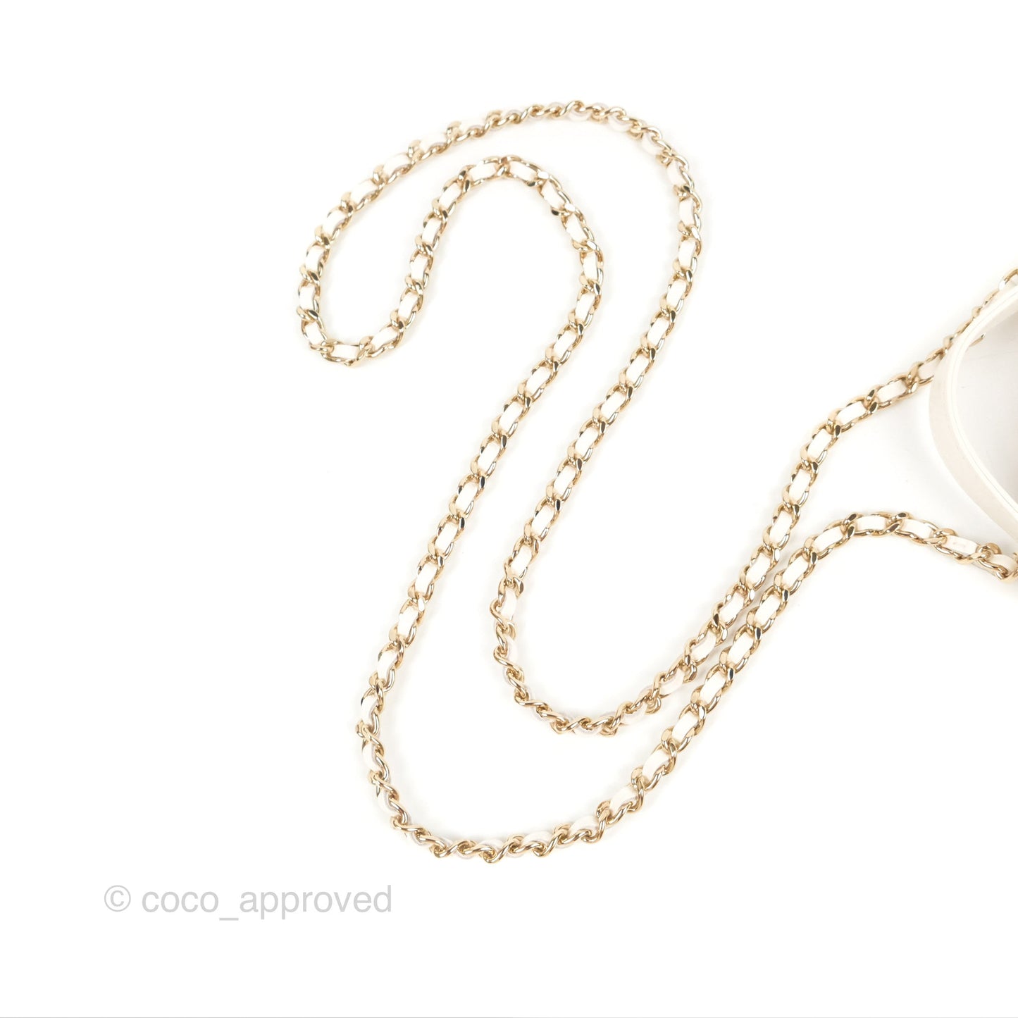 Chanel Coin Purse Clutch With Chain White Lambskin Gold Hardware