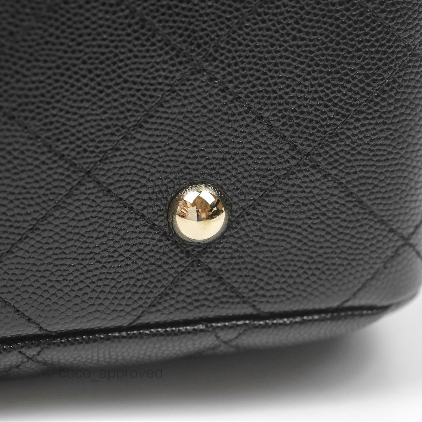 Chanel Large Shopping Tote Quilted Black Caviar Gold Hardware