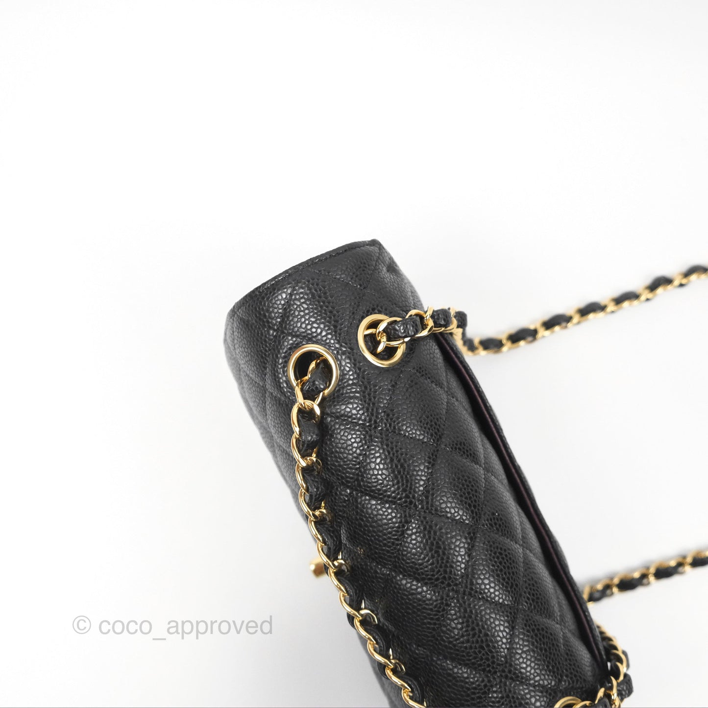 Chanel Small S/M Classic Flap Quilted Black Caviar Gold Hardware