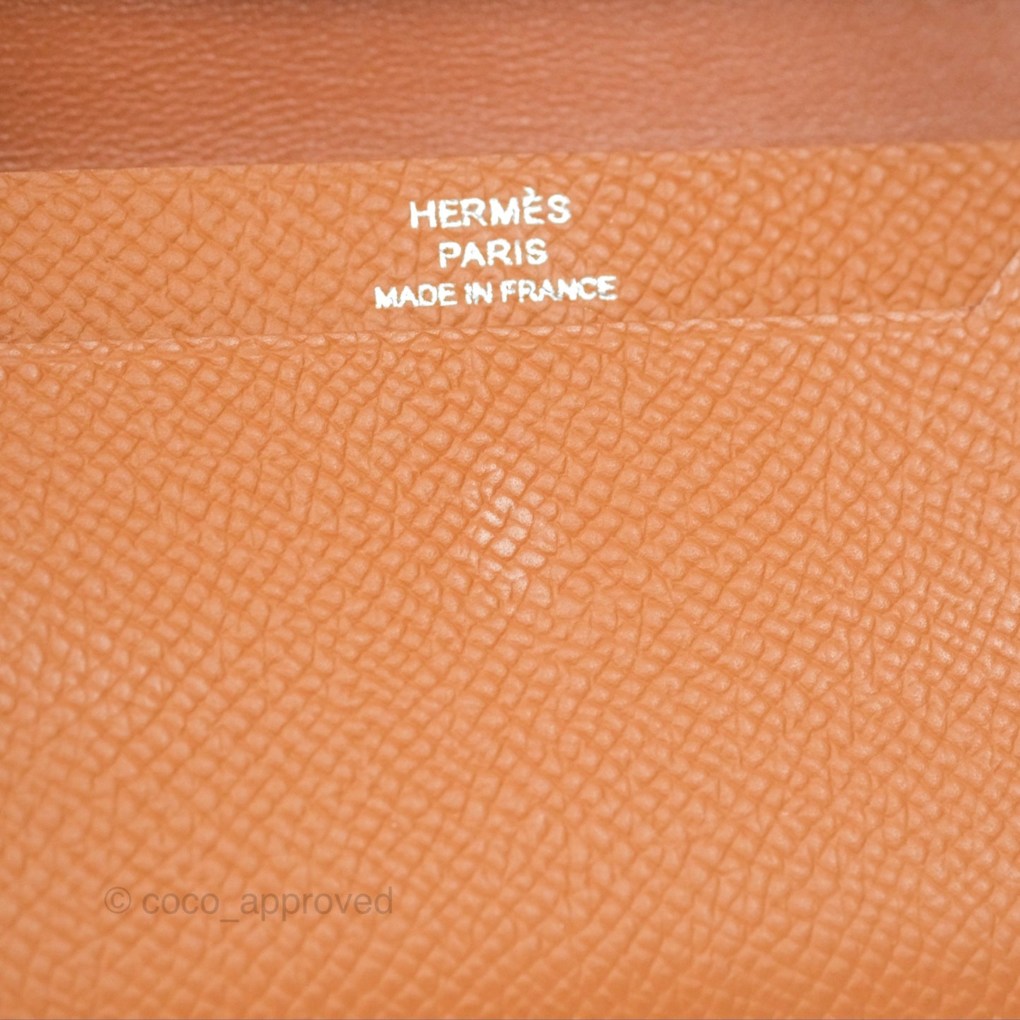 Hermes Bearn Mini Wallet Gold Epsom Palladium Hardware