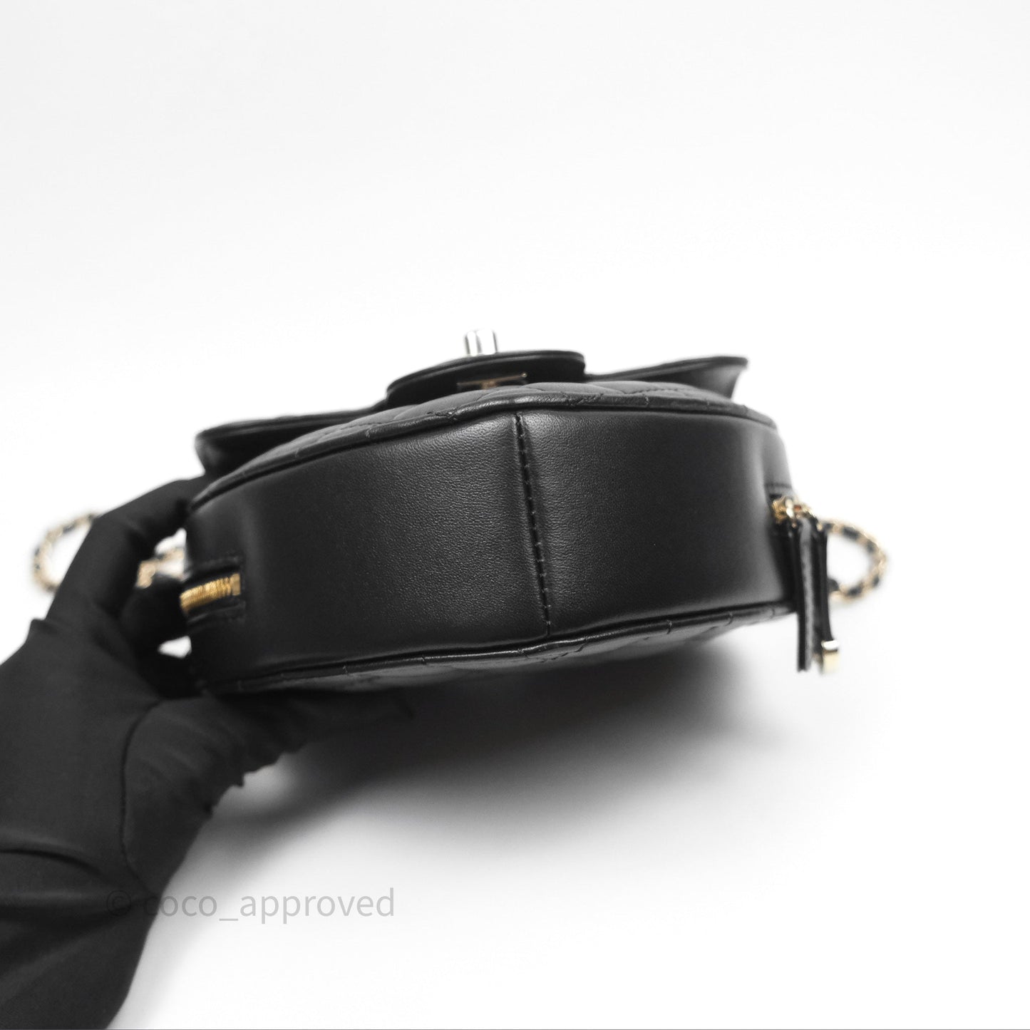 Chanel Large Heart Bag Black Lambskin Gold Hardware 22S