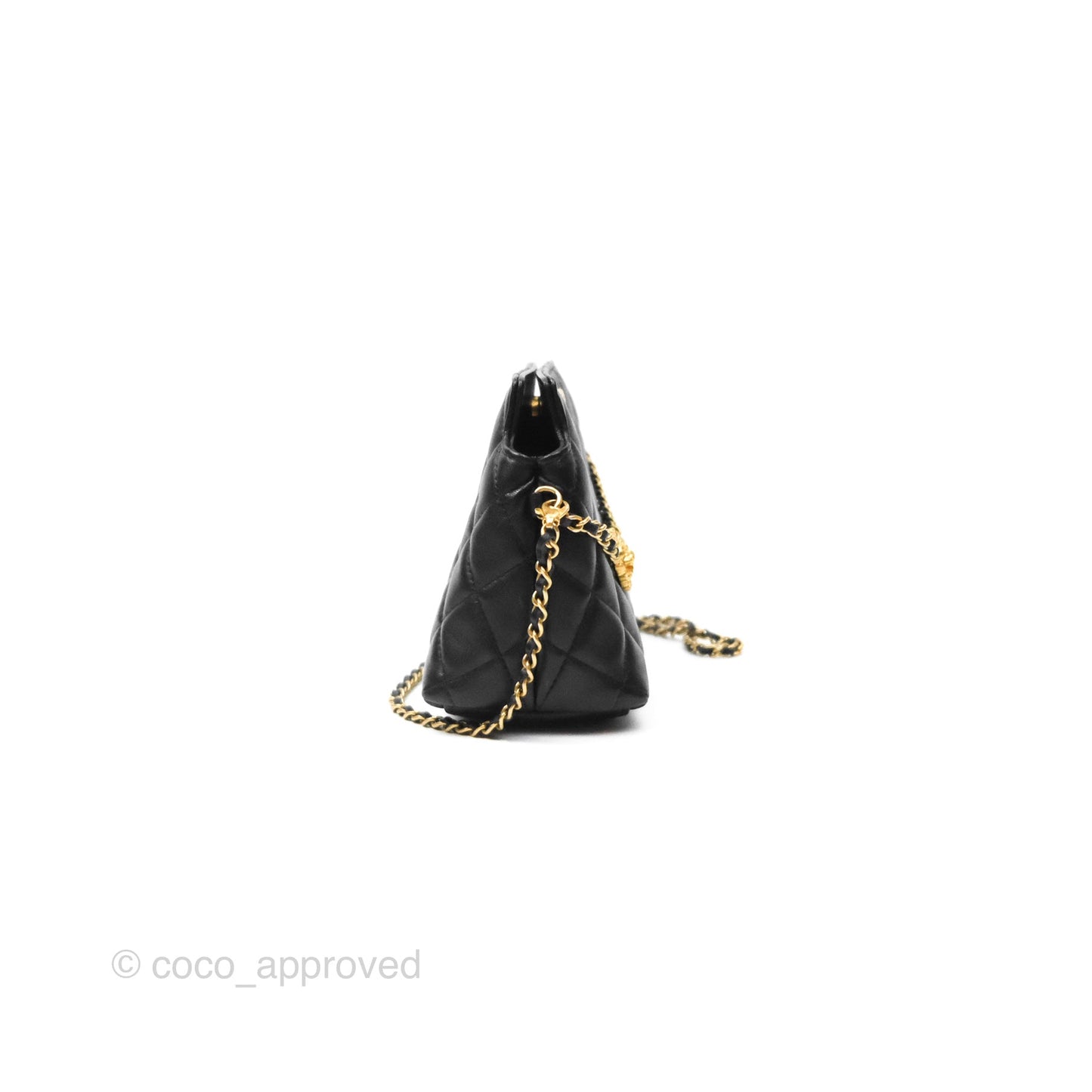 Chanel Clutch With Chain Black Lambskin Gold Hardware 23A