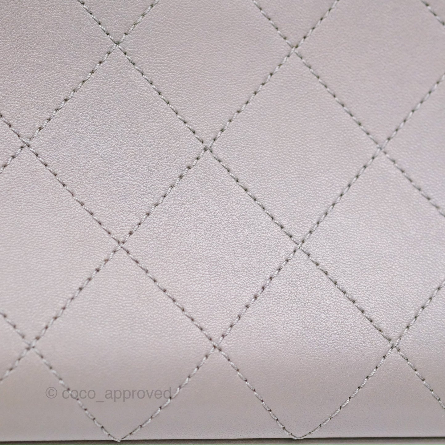 Chanel Small Quilted Coco Luxe Flap Bag Grey Calfskin Aged Gold Hardware