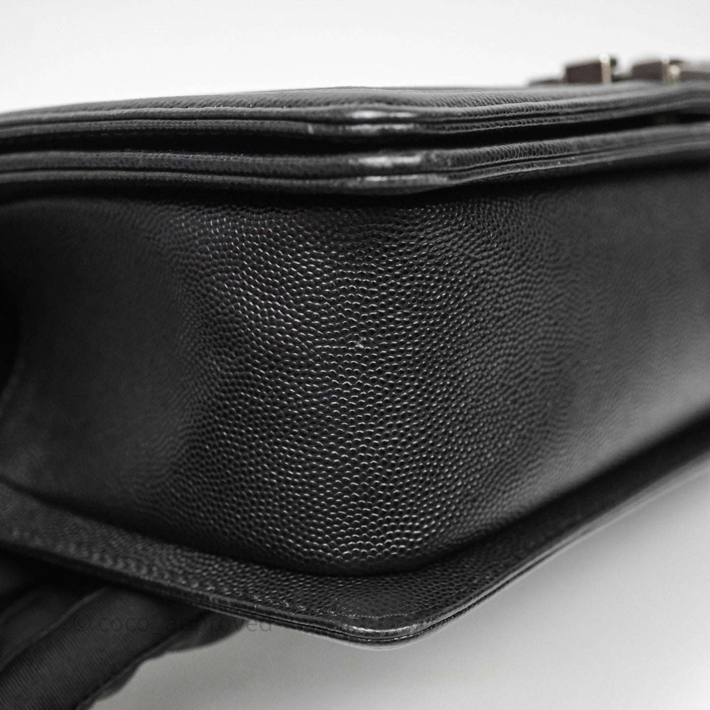 Chanel Medium Boy Quilted Black Caviar Ruthenium Hardware