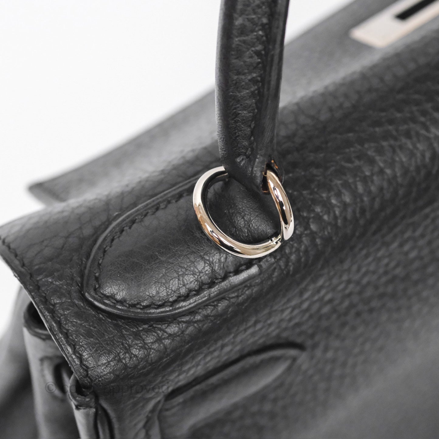 Hermès Kelly 28 Retourne Noir Black 89 Clemence Palladium Hardware