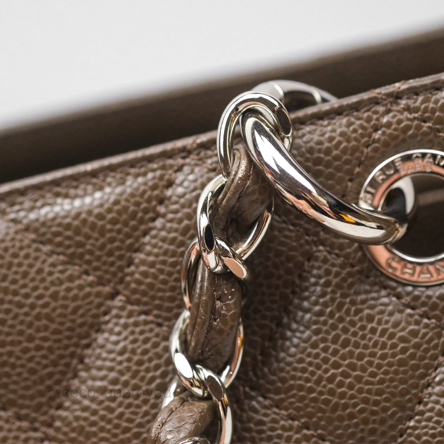 Chanel GST Chocolate Brown Caviar Silver Hardware