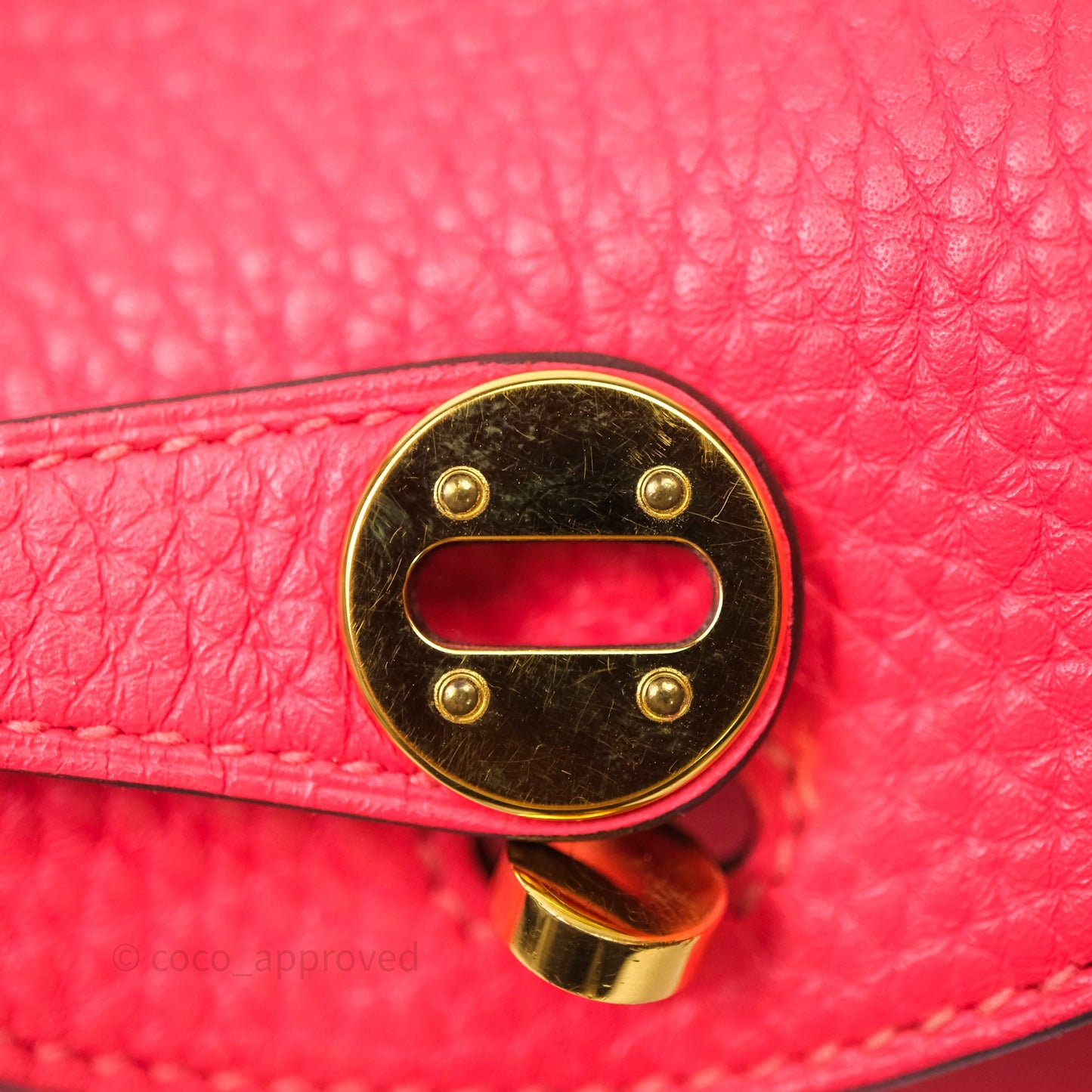 Hermès Mini Lindy 0E Rose Texas Clemence Gold Hardware