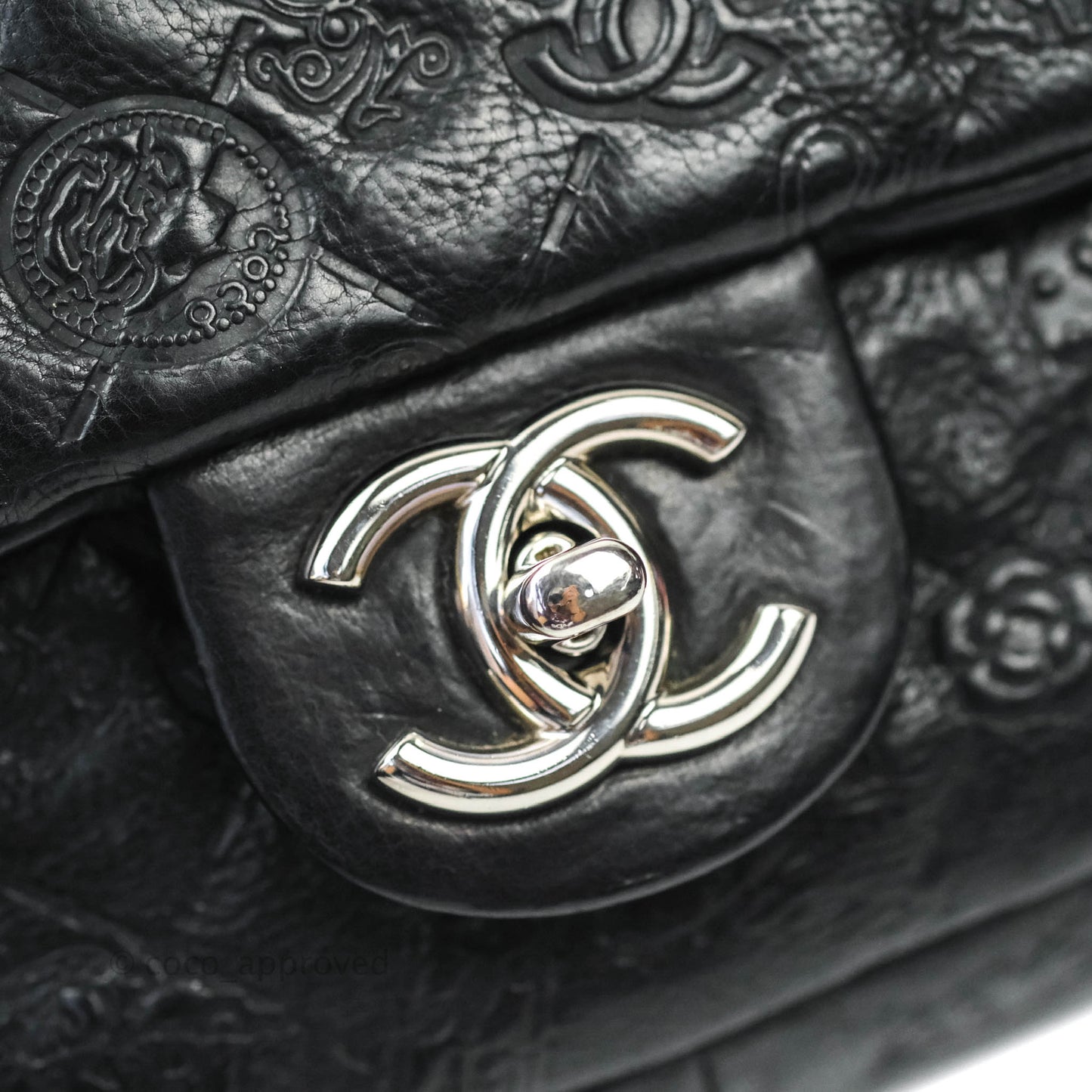 Chanel Small Embroidered Flap Bag Black Silver Hardware