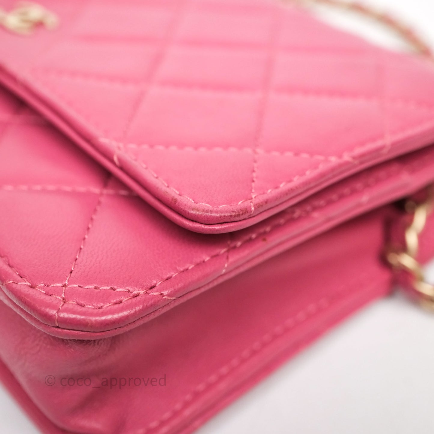 Chanel Quilted Classic WOC Pink Lambskin Gold Hardware