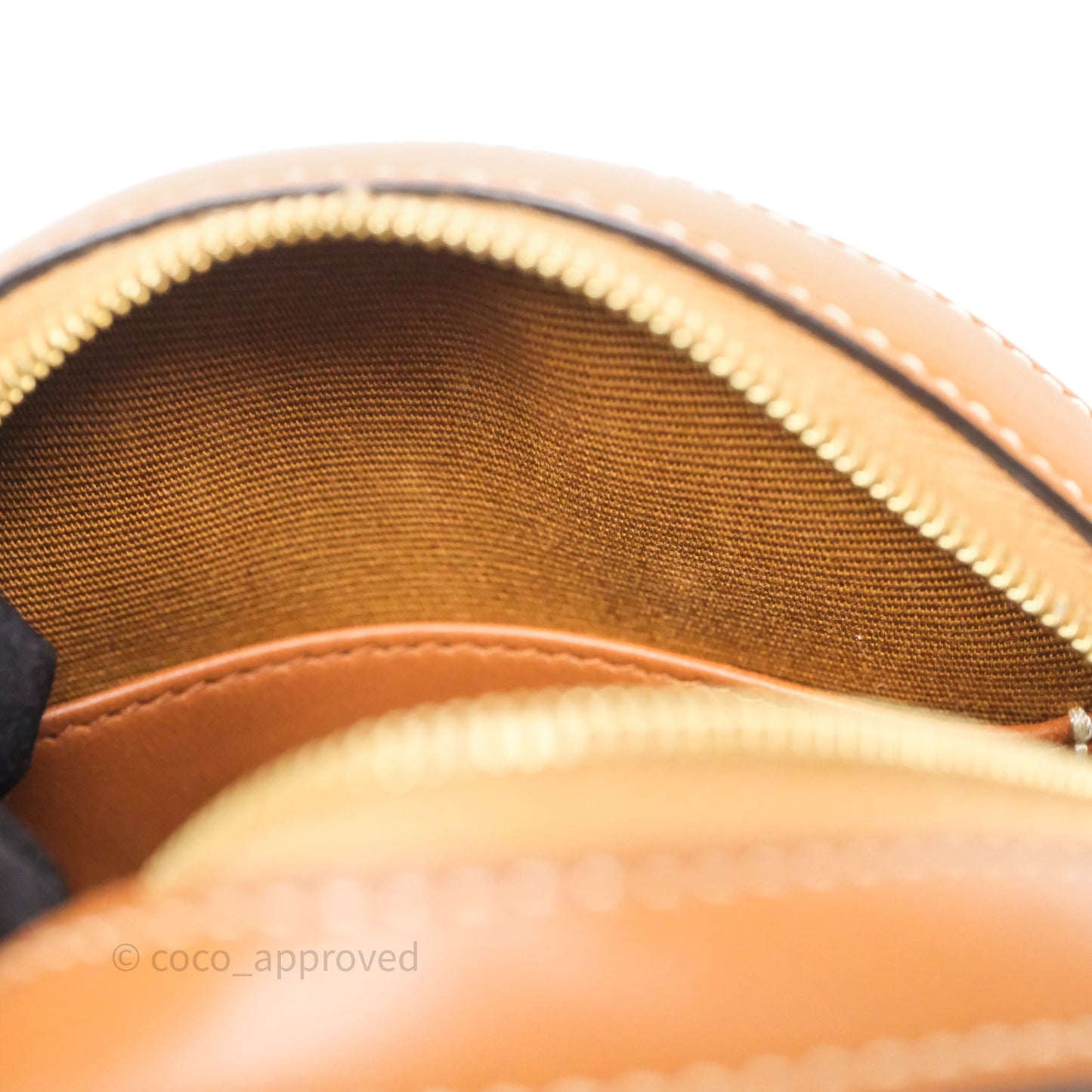 Celine Round Purse on Strap Triomphe Canvas Tan