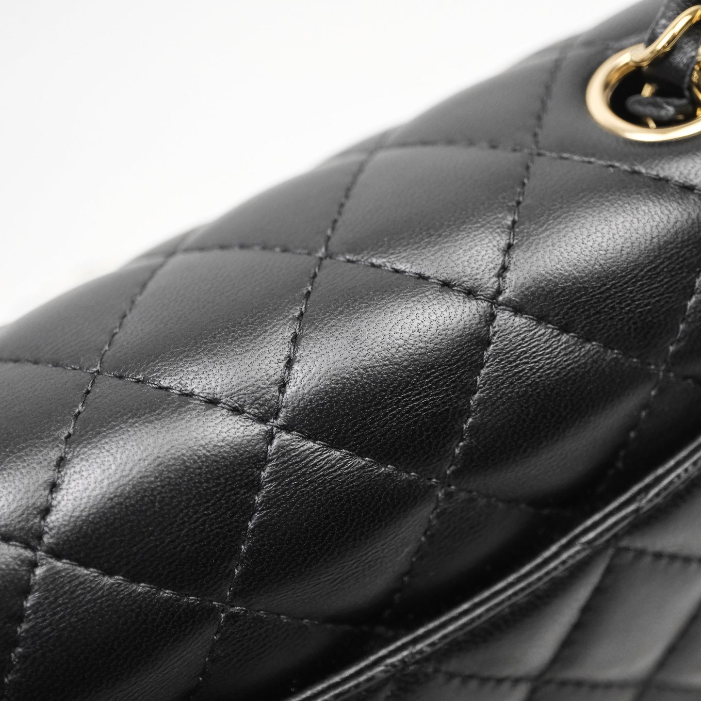 Chanel Mini Rectangular Black Lambskin Bag Gold Hardware