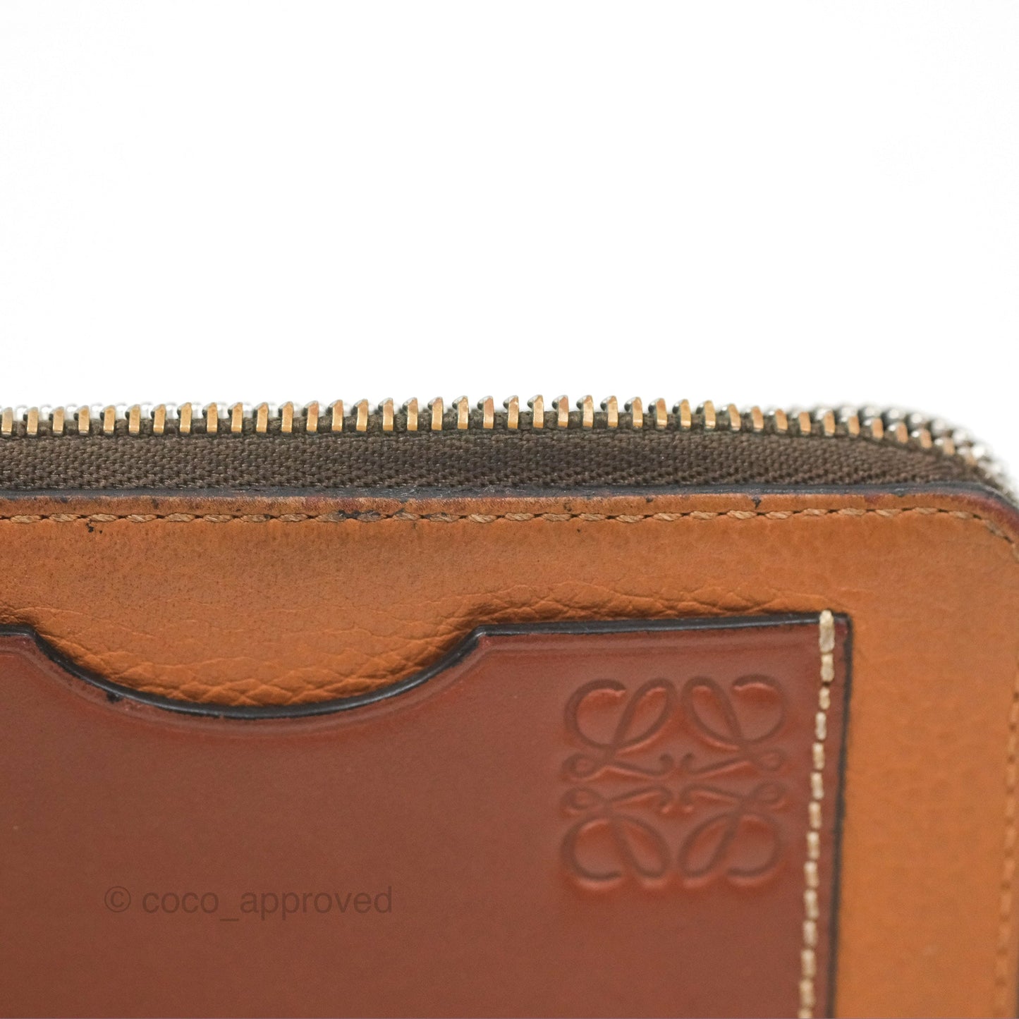 Loewe Anagram Coin Card Holder Caramel/Pecan