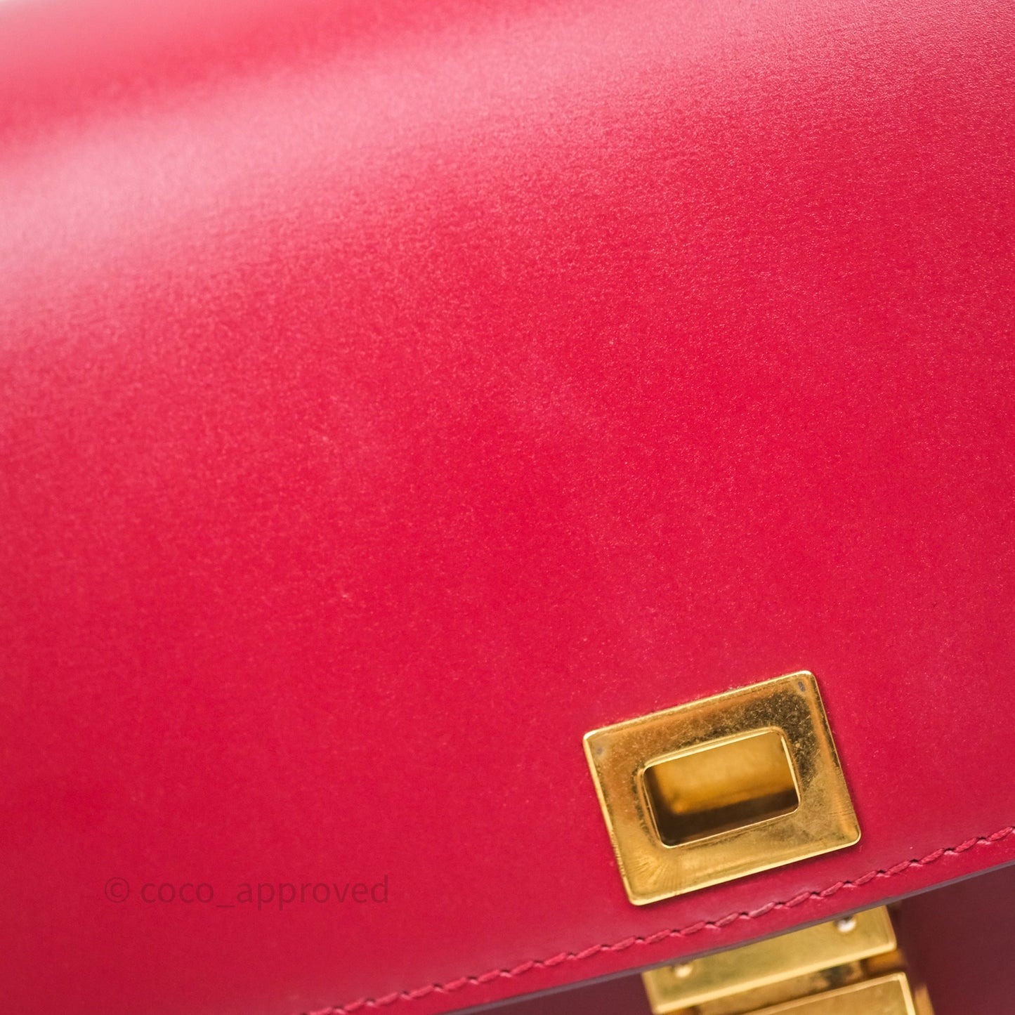 Celine Small Classic Box Flap Red Calfskin