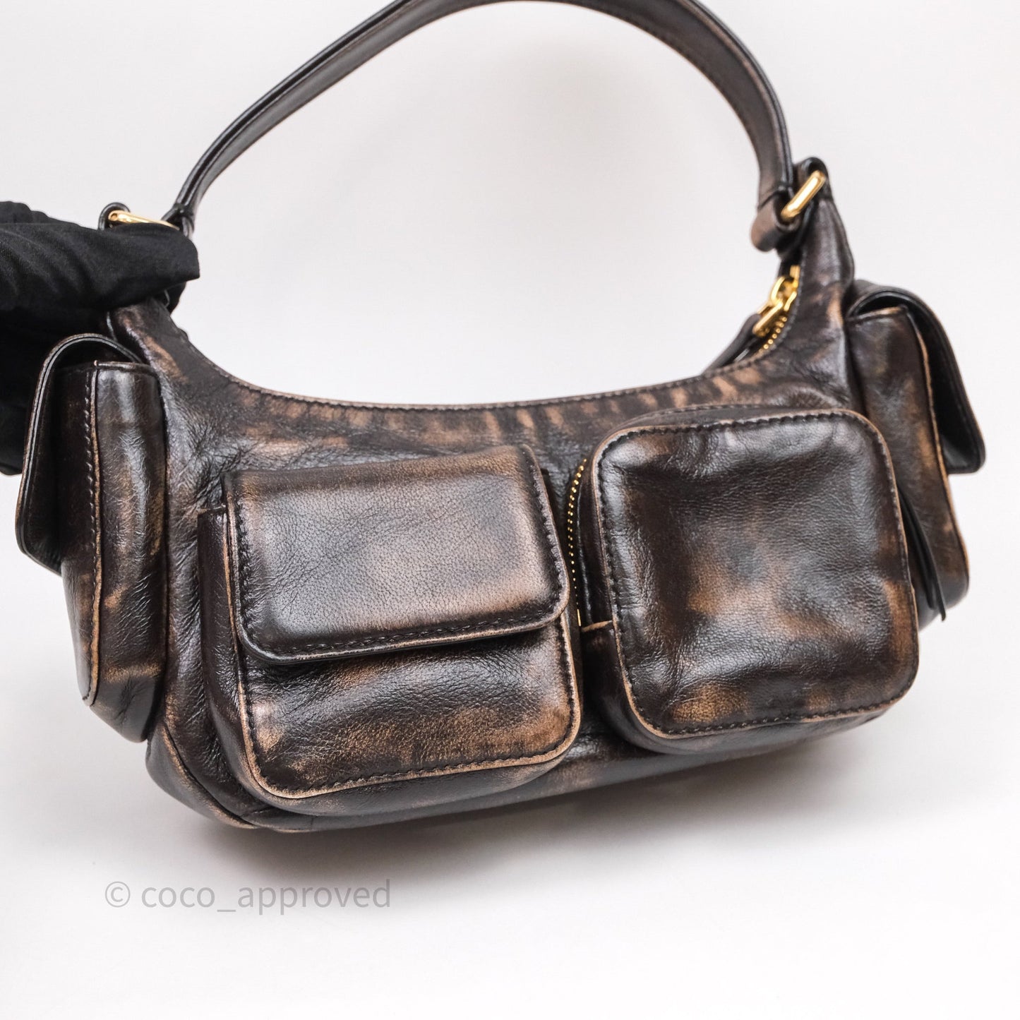 Miumiu Nappa leather Pocket bag Coffee