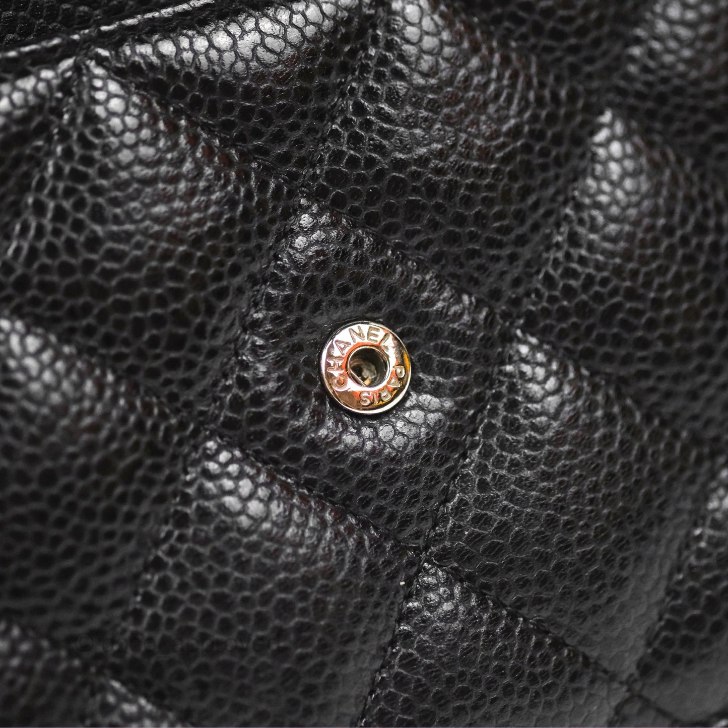Chanel Quilted Classic Wallet On Chain WOC Black Caviar Silver Hardware