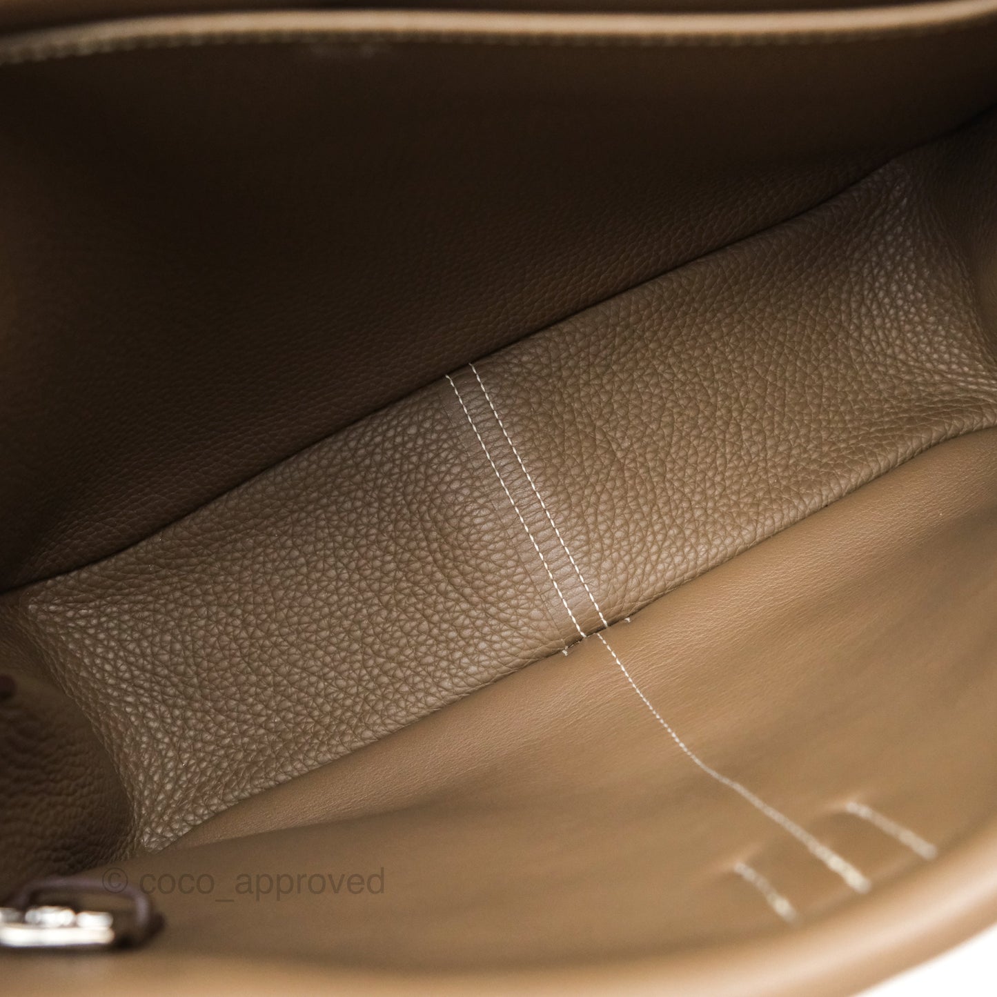 Hermès Halzan 31 Etoupe Clemence Palladium Hardware