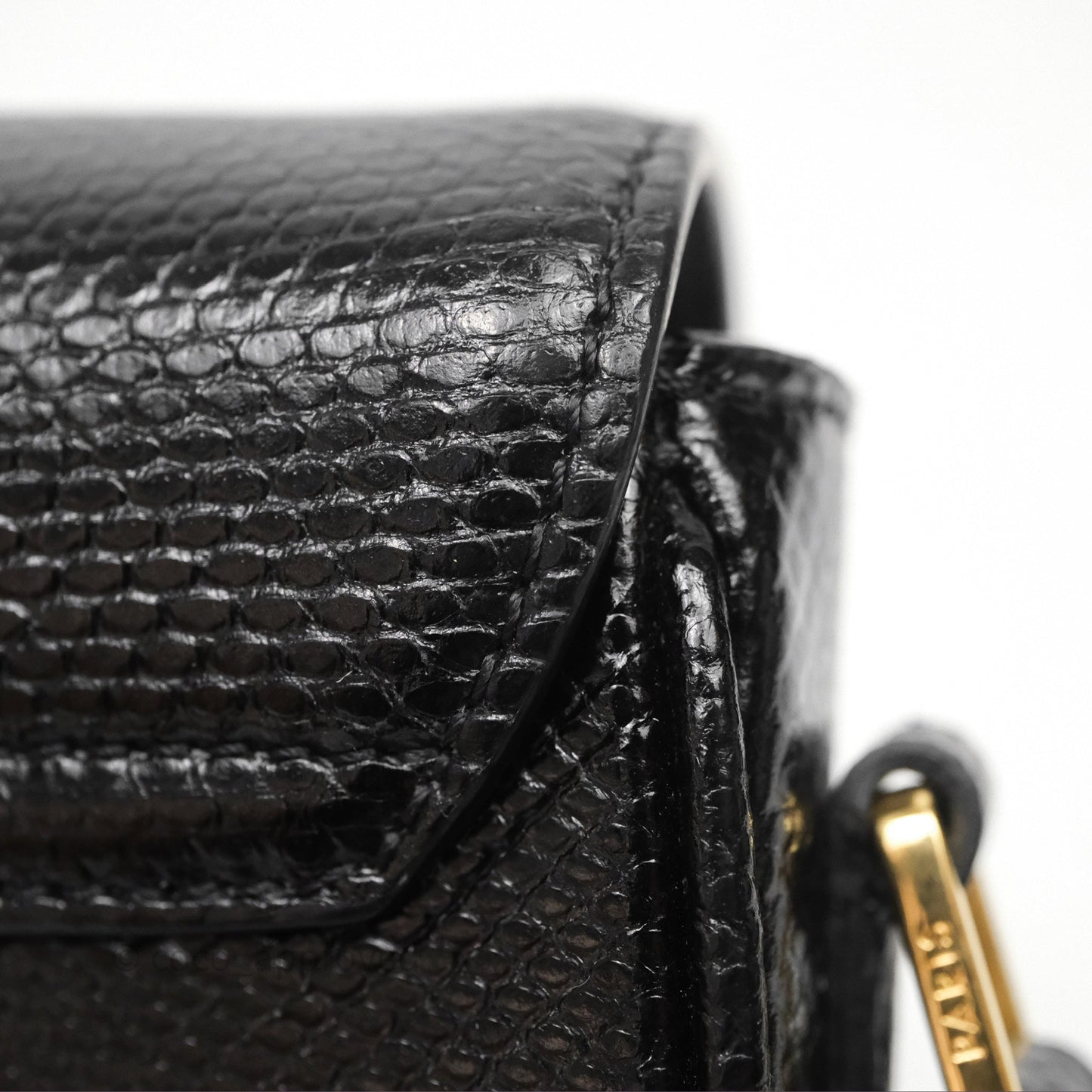 Celine Lizard Small Pampille C Bag Black Gold Hardware