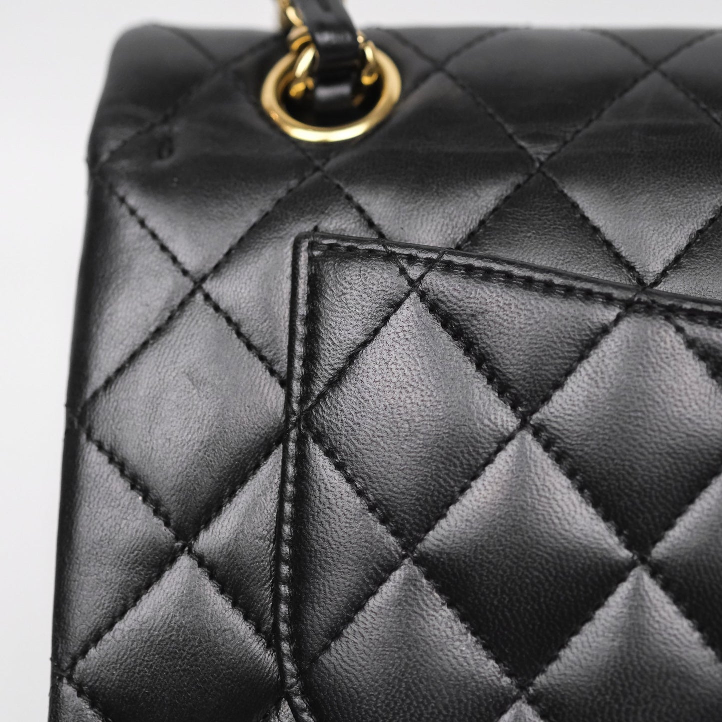 Chanel Small Classic Flap Quilted Black Lambskin Gold Hardware