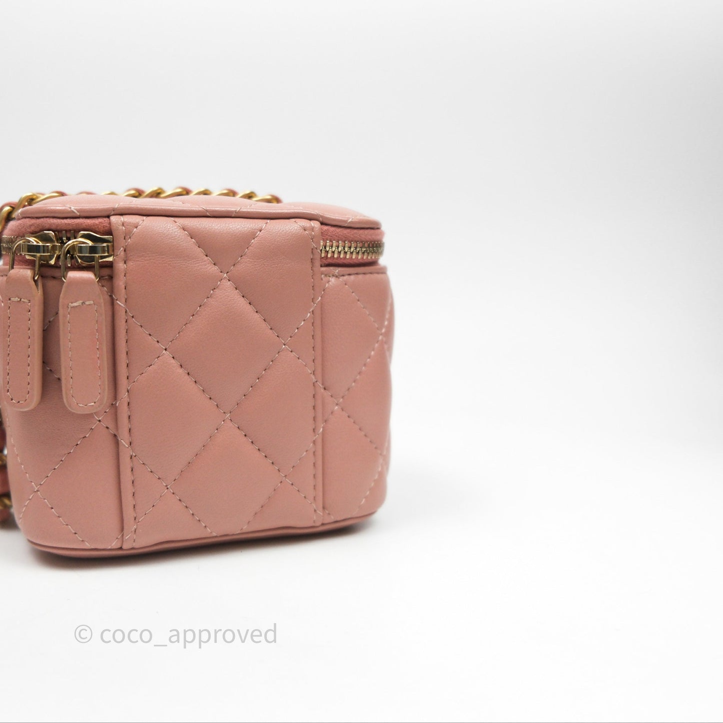 Chanel Mini Pearl Crush Vanity With Chain Pink Gold Hardware