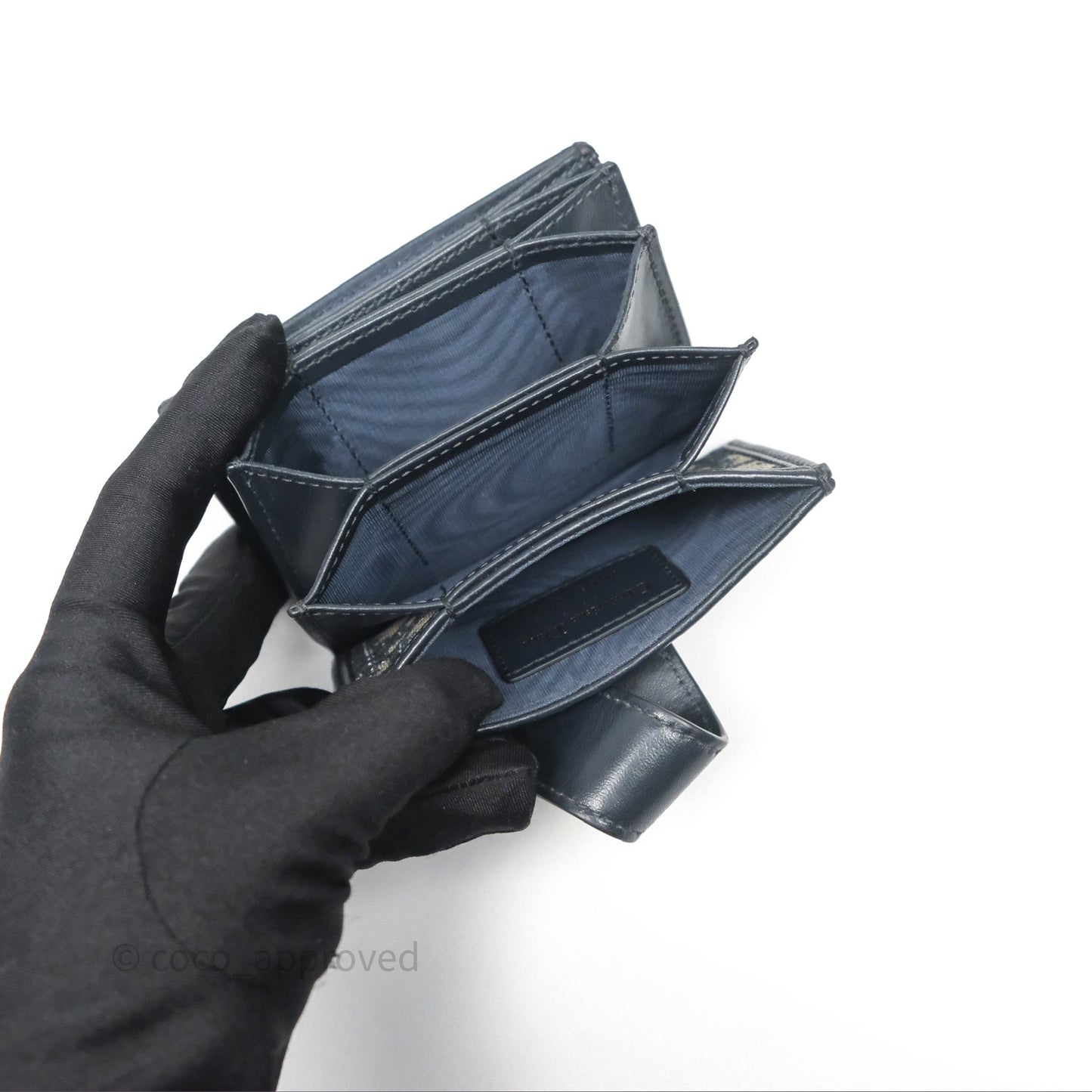 Christian Dior 5-Gusset Card Holder Blue Dior Oblique Jacquard