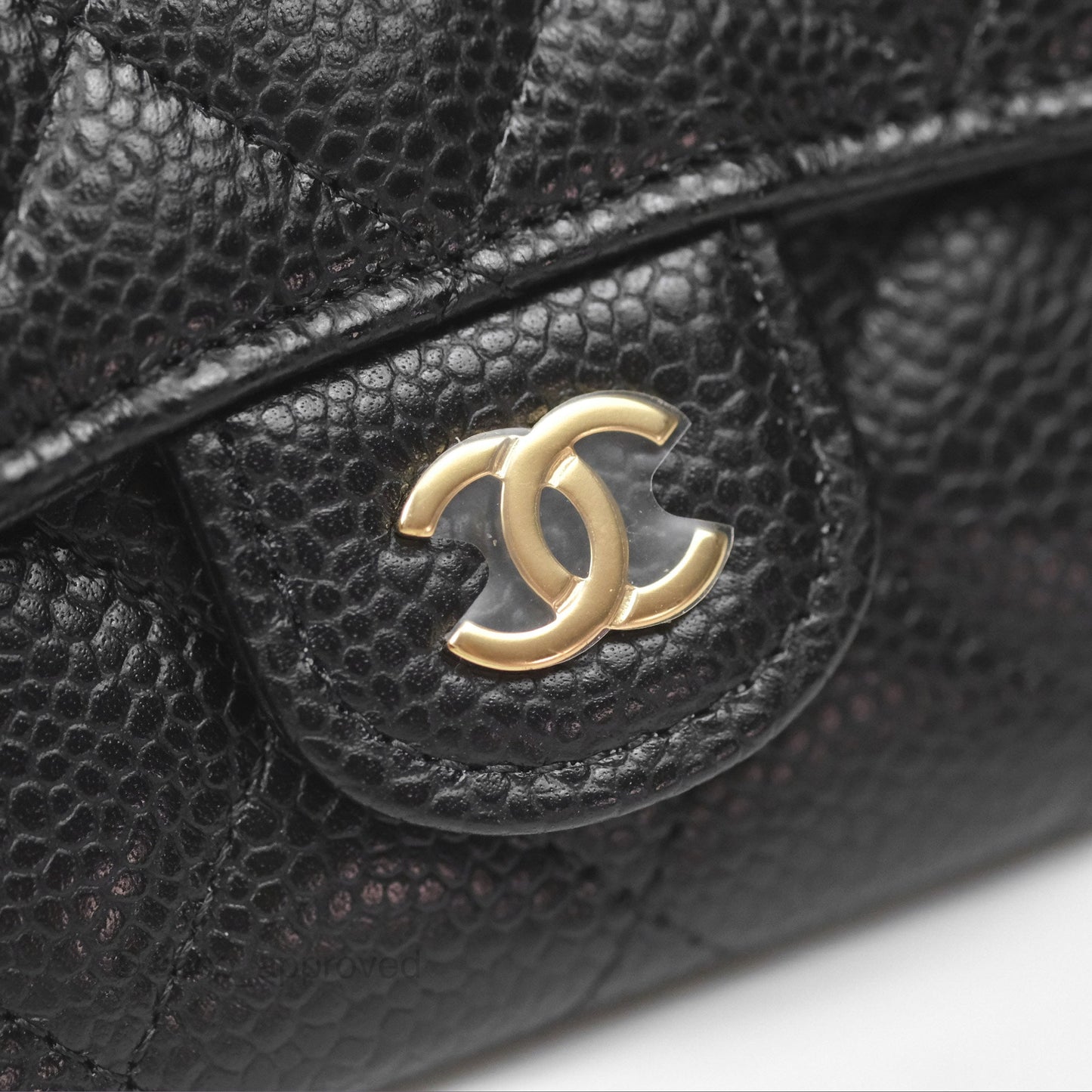 Chanel Quilted Flap Card Holder Caviar Black Gold Hardware