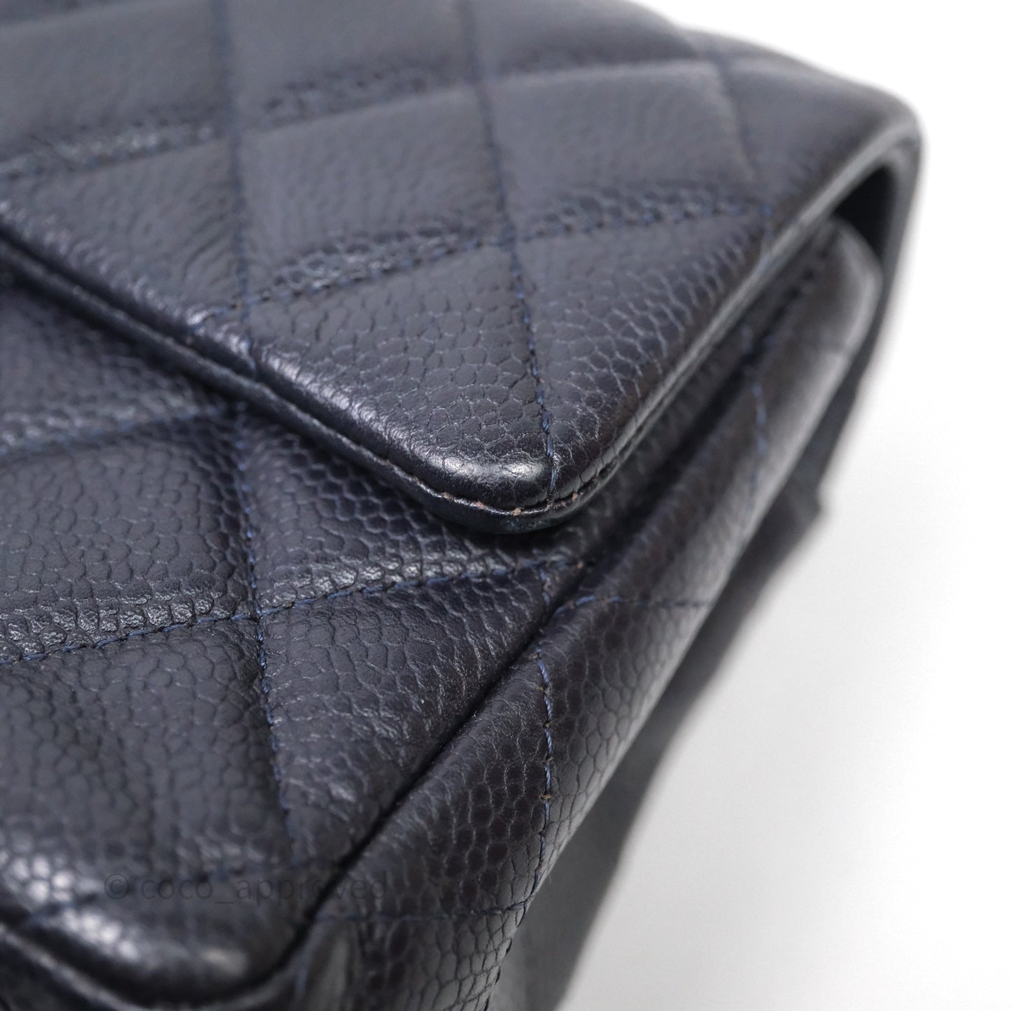 Chanel Mini Rectangular Quilted Dark Navy Caviar Silver Hardware