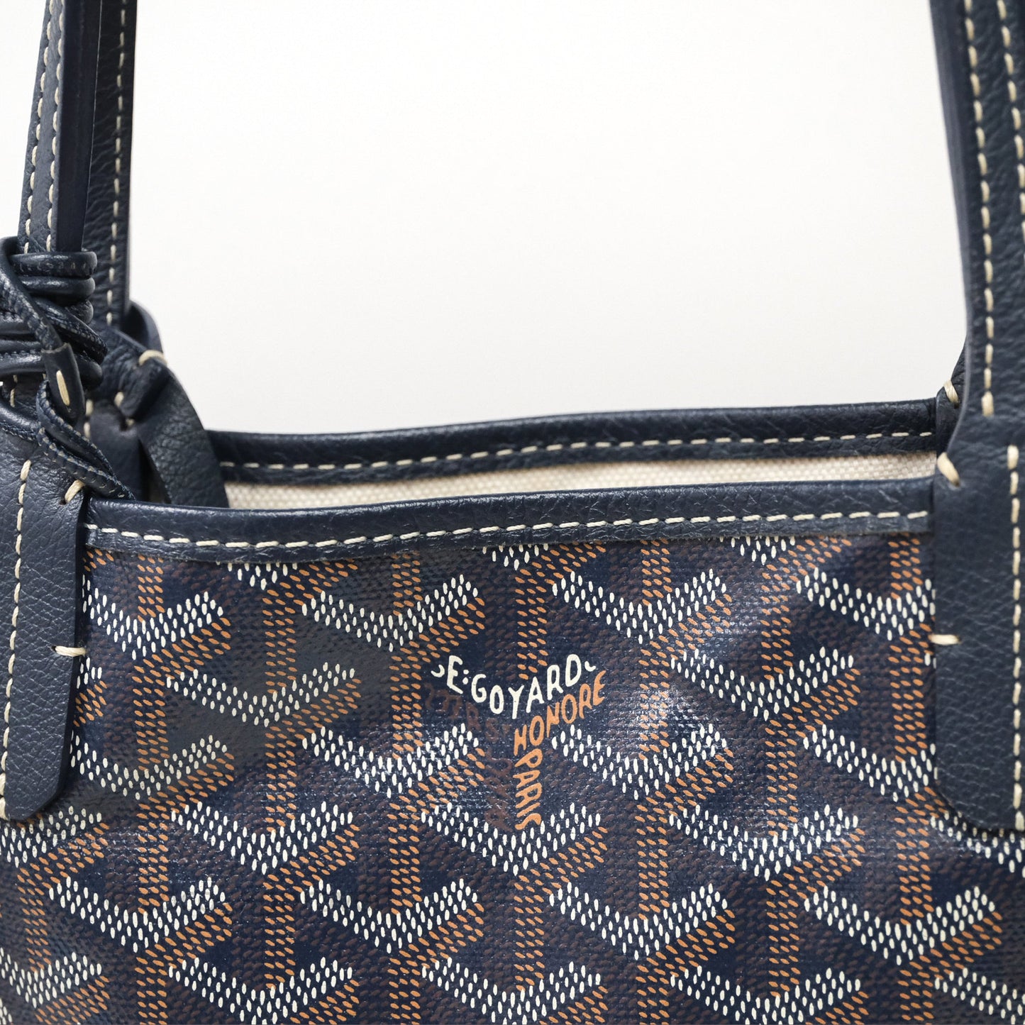 Goyard St. Louis Tote PM Navy/Tan