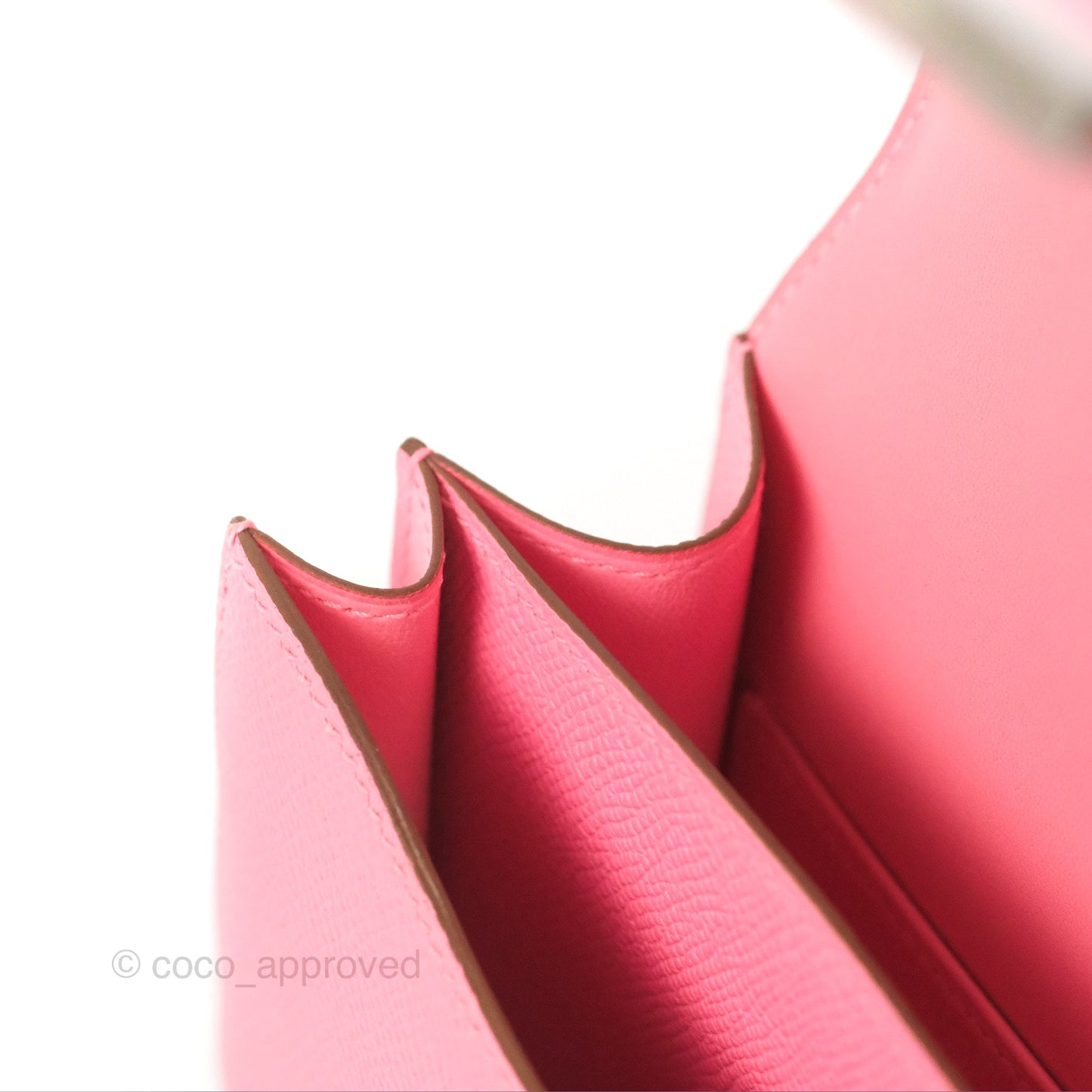 Hermès Constance Mini 18cm Rose d'ete Epsom Palladium Hardware