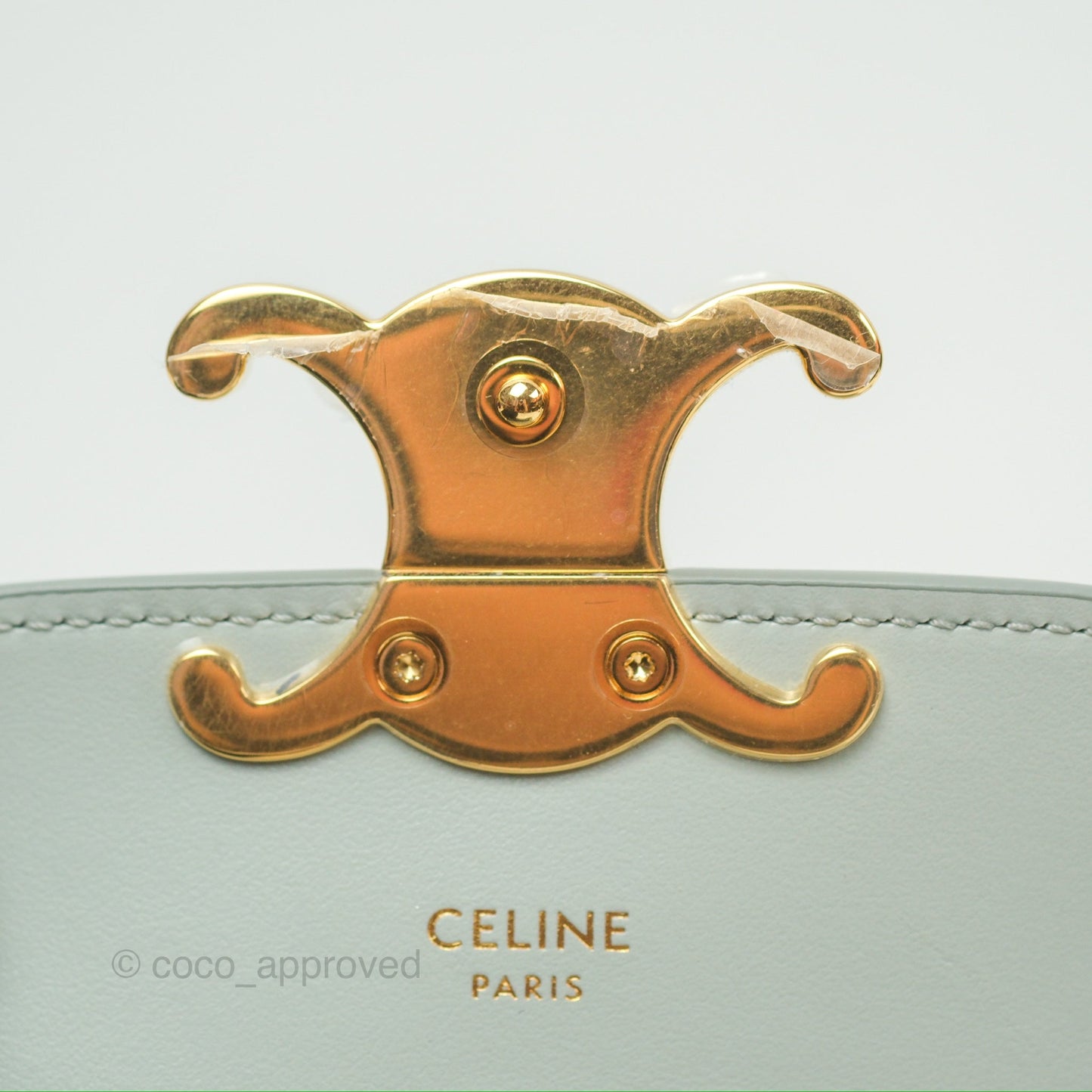 Celine Mini Claude Triomphe Bag Shiny Calfskin Soft Blue
