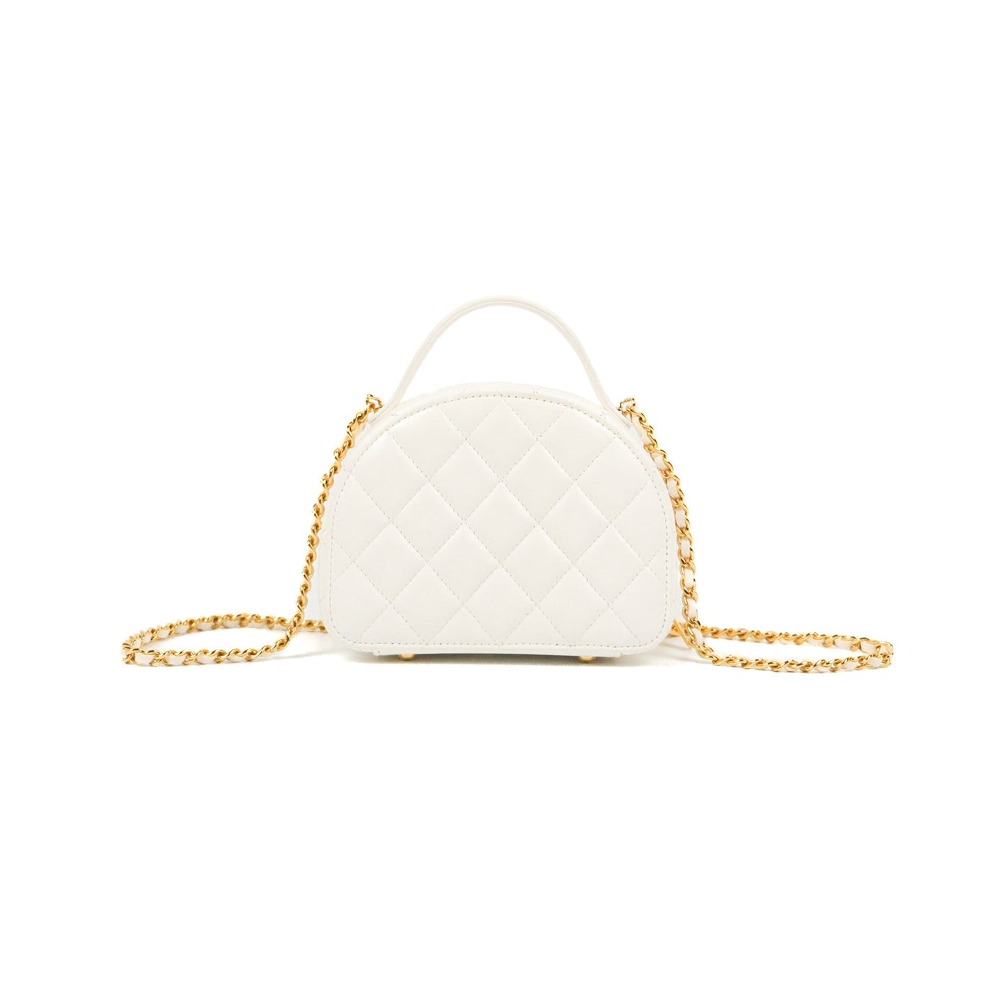 Chanel Small Clutch With Chain White Lambskin Gold Hardware 23C