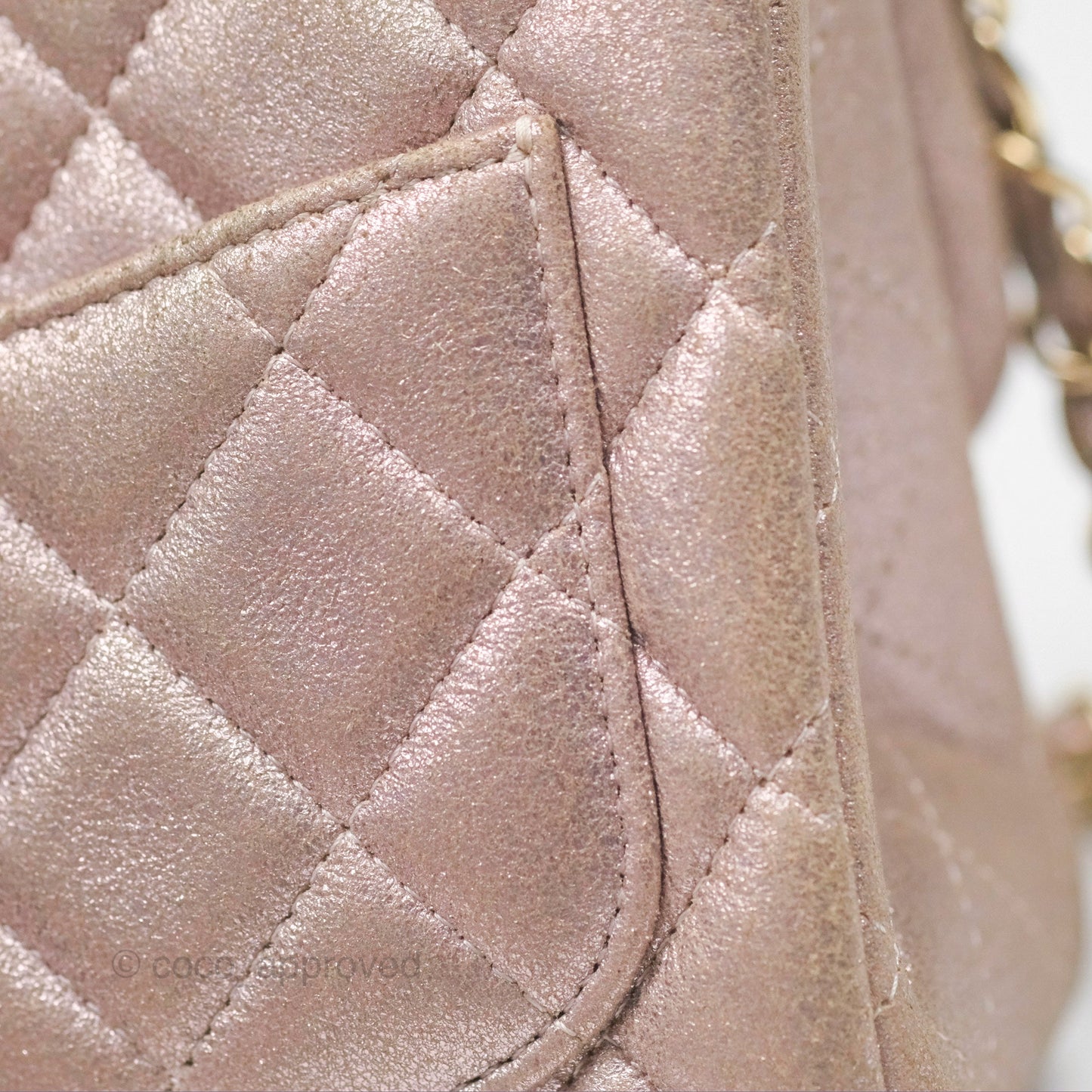 Chanel Mini Square Metallic Rose Gold Goatskin Gold Hardware 14B