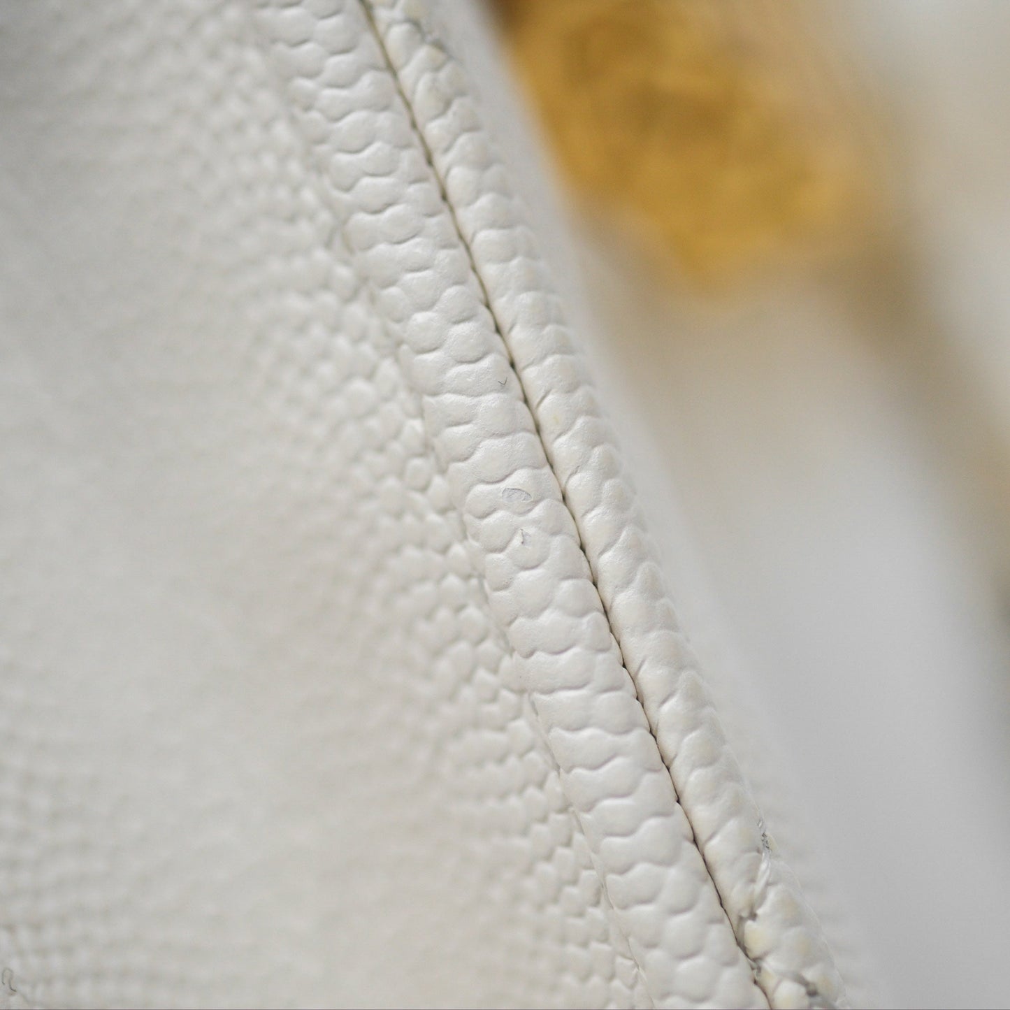 Chanel Mini WOC Bag Charm White Caviar Gold Hardware