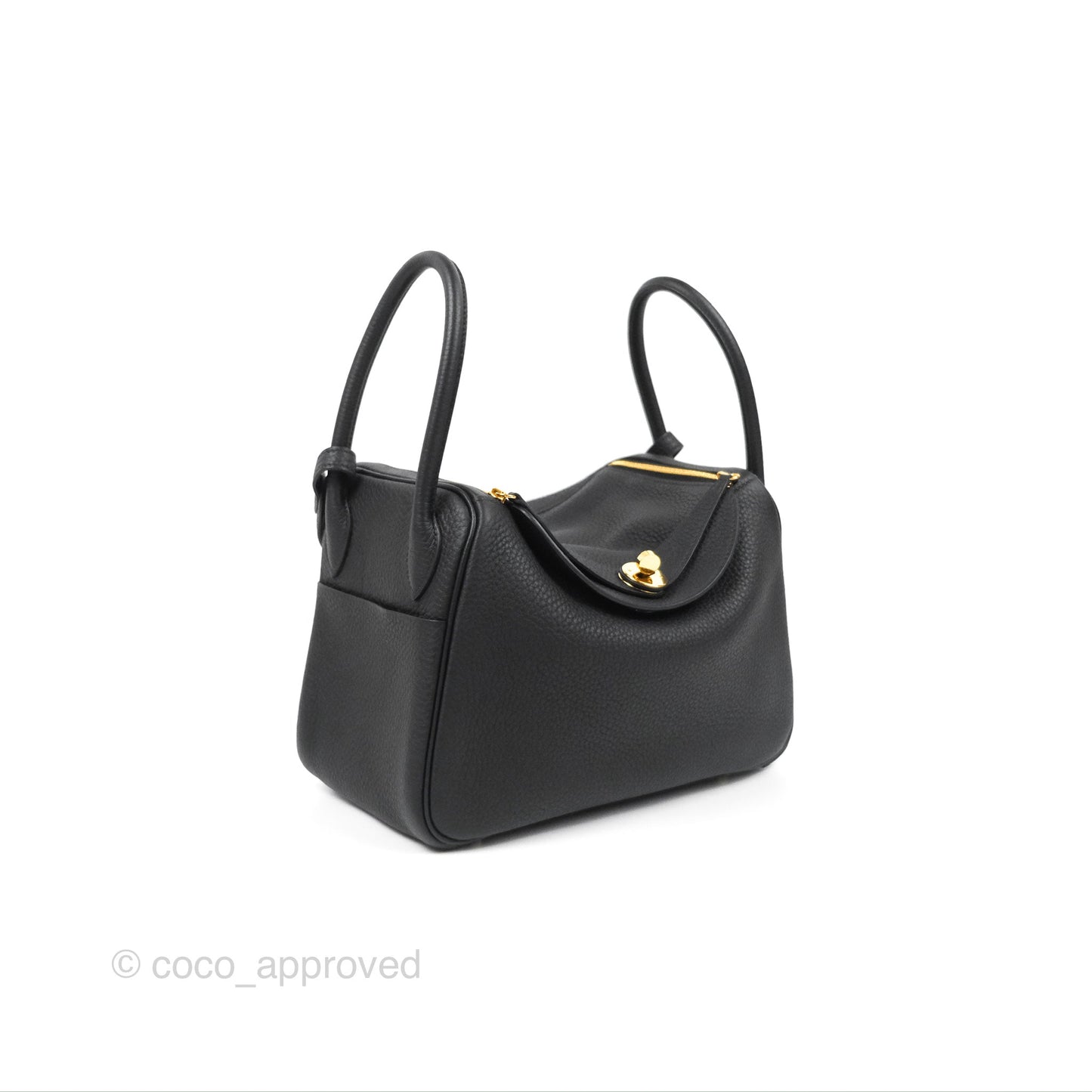 Hermès Lindy 26 Black Clemence Gold Hardware