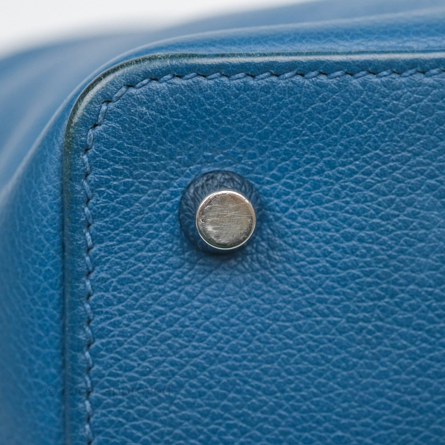 Hermès ToolBox 20 Bleu Cobalt 7C Evercolor Palladium Hardware