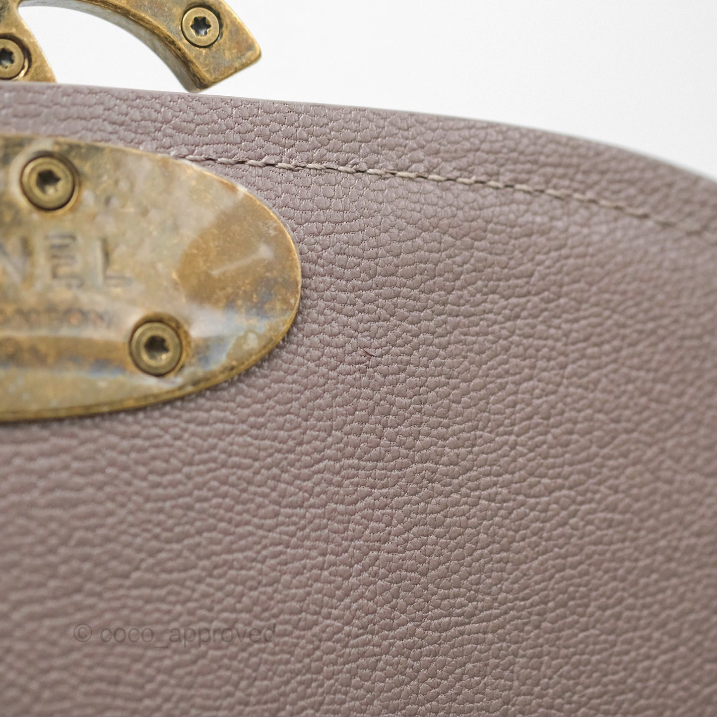 Chanel Coco Curve Flap Burnished Lilac Grey Calfskin Goatskin Antique Gold Hardware