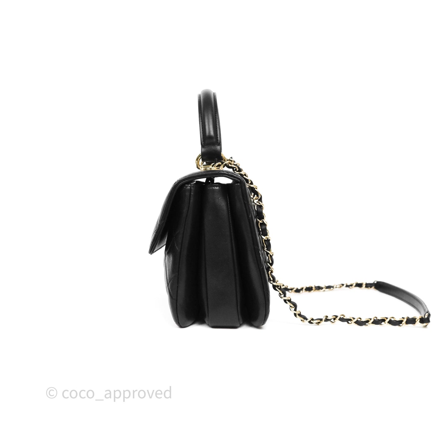 Chanel Small Trendy CC Black Lambskin Gold Hardware