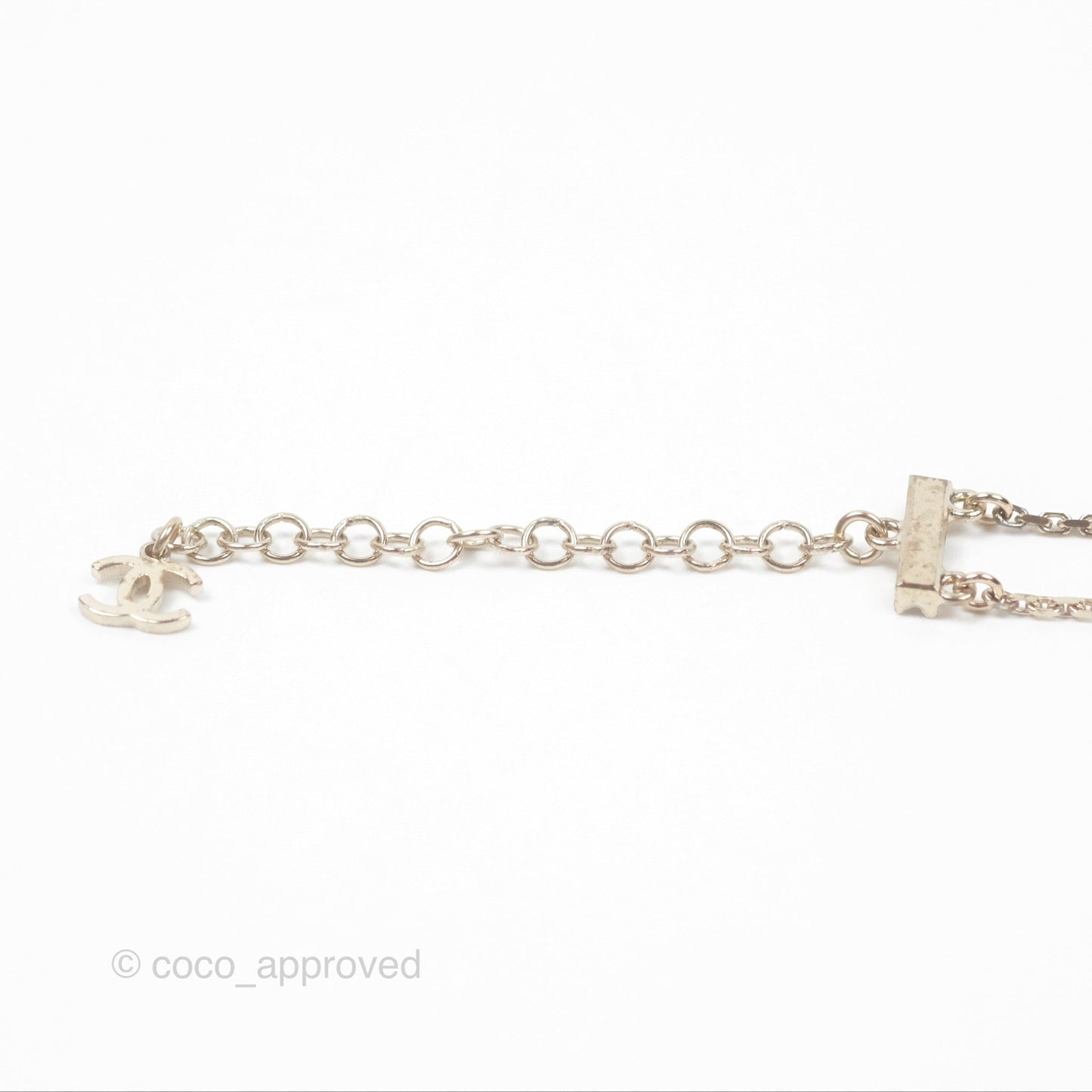 Chanel Crystal Chanel Logo Chain Choker Gold Tone 22S