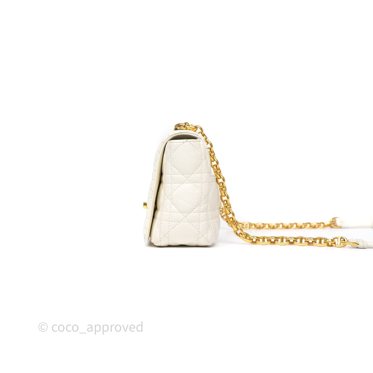 Dior Small Caro Bag Latte Supple Cannage Calfskin