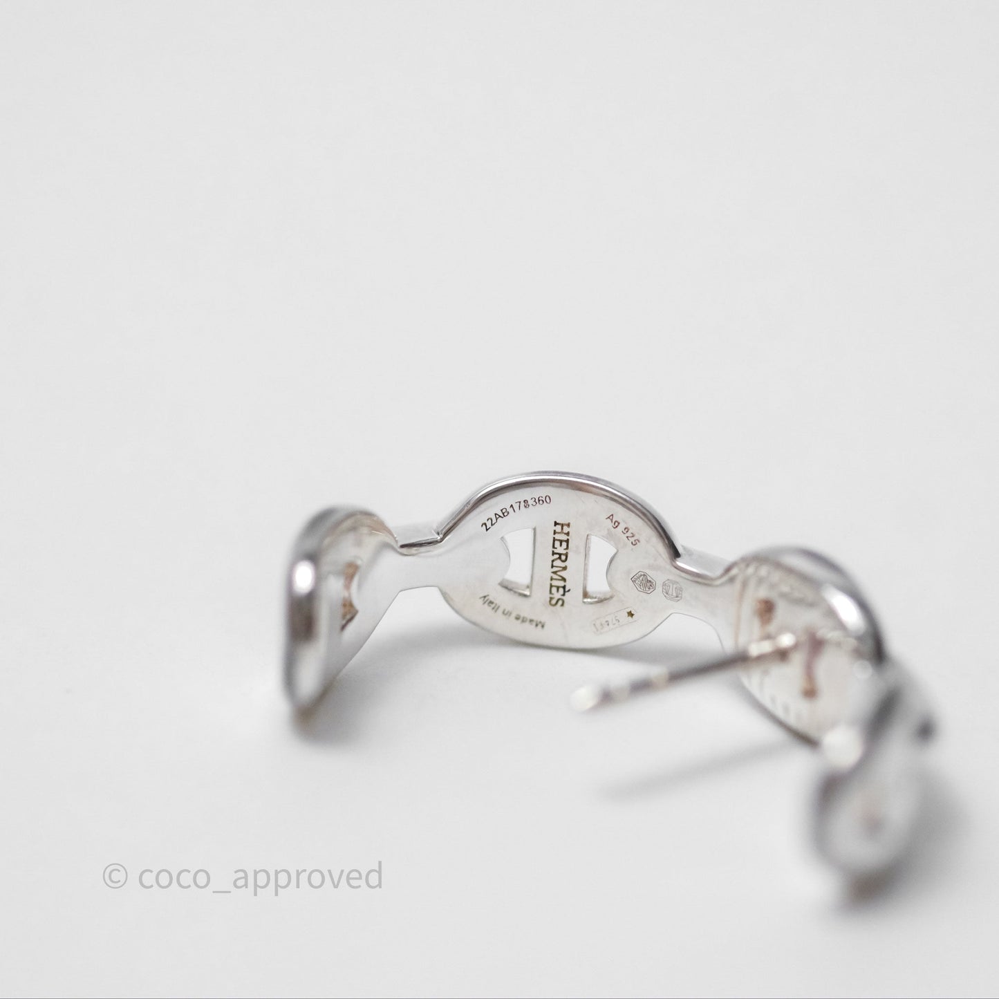 Hermès Chaine d'Ancre Enchainee Single Ear Climber Earrings Silver 925
