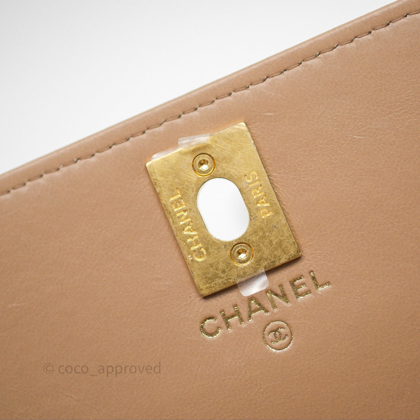 Chanel All Slide Wallet on Chain WOC Adjustable Chain Quilted Beige Lambskin