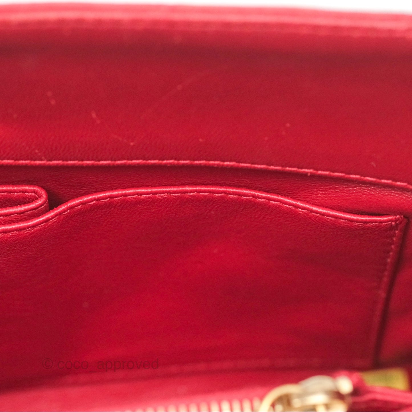 Chanel Tote Bag Red Lambskin Aged Gold Hardware