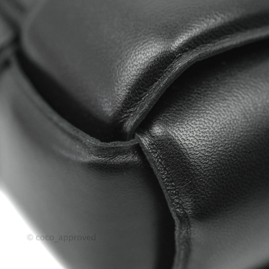 Bottega Veneta Padded Cassette Shoulder Bag Intrecciato Black Lambskin Gold Hardware