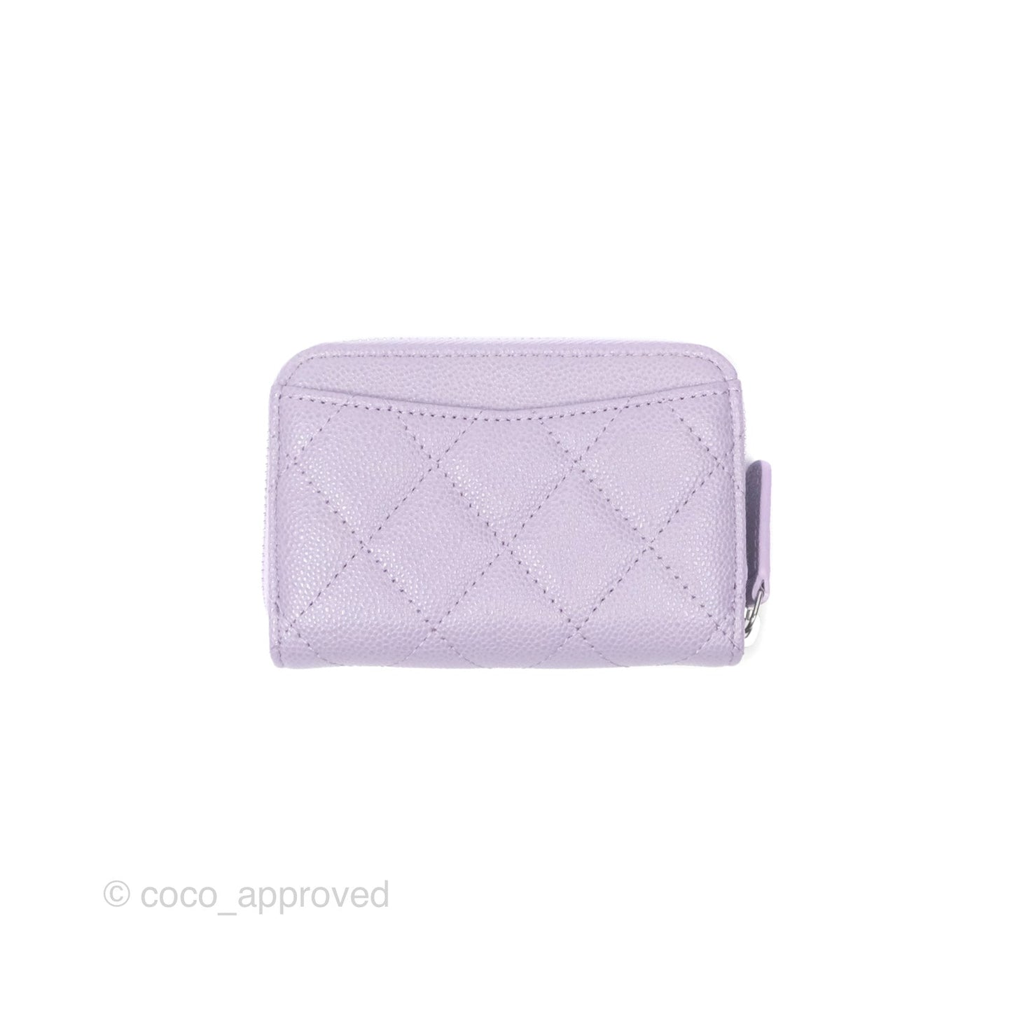 Chanel Classic Zipped Coin Purse Lilac Caviar Silver Hardware