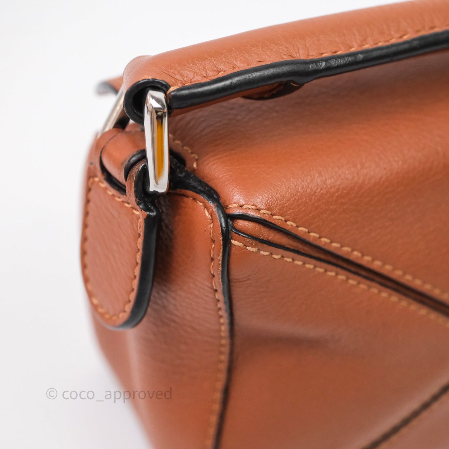 Loewe Mini Puzzle Bag Tan Calfskin Gold Hardware