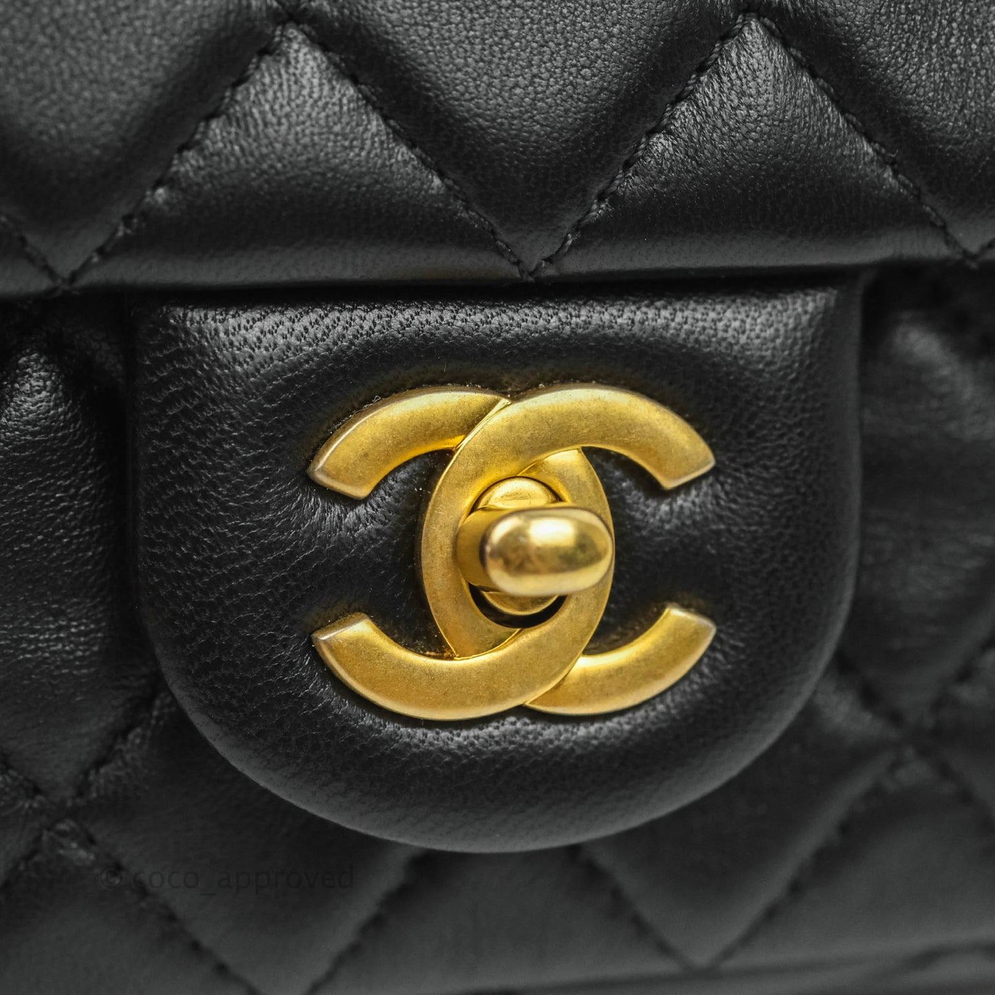 Chanel Mini Rectangular Pearl Crush Quilted Black Lambskin Gold Hardware