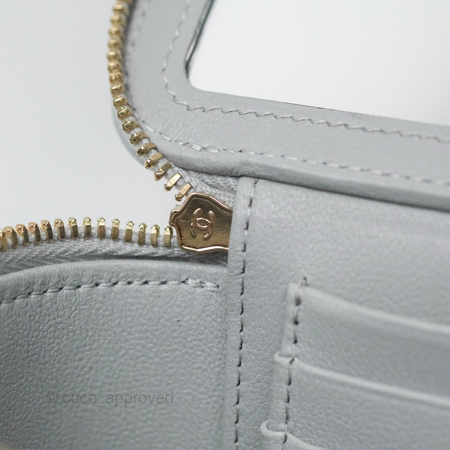 Chanel Vanity with Heart Adjustable Chain Grey Caviar Aged Gold Hardware