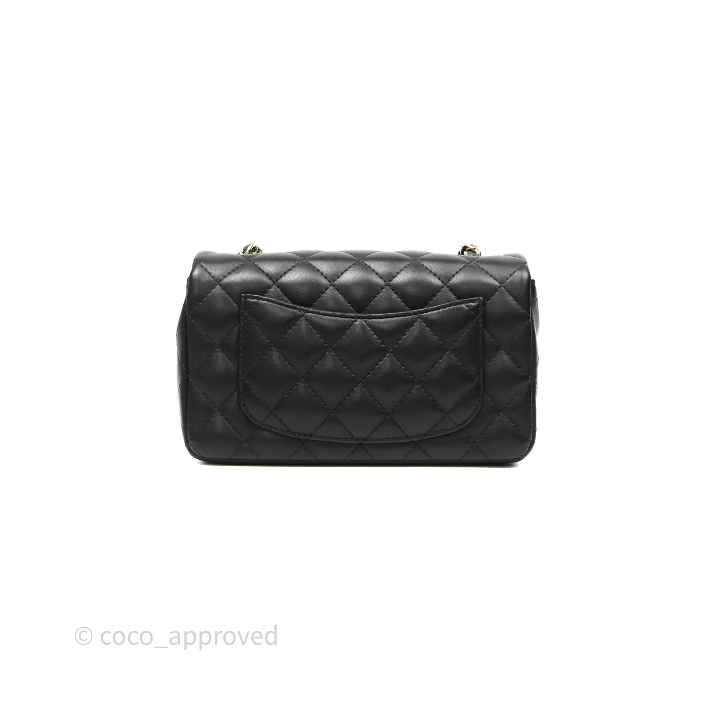 Chanel Mini Rectangular Black Lambskin Bag Gold Hardware