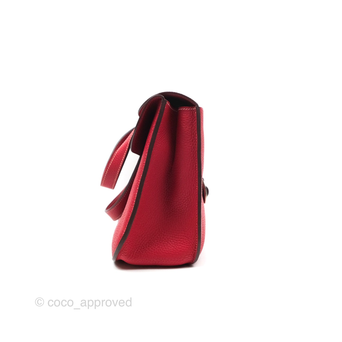 Hermès Halzan 31 Rouge Casque Clemence Palladium Hardware