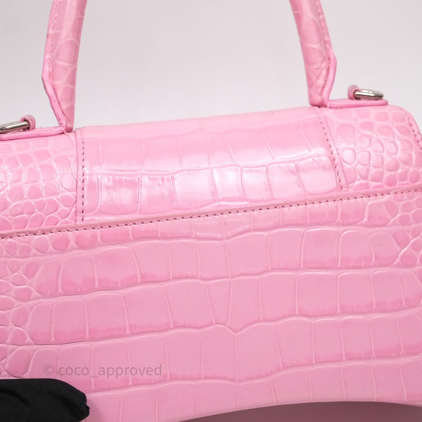 Balenciaga Small Hourglass Embossed Bag Pink