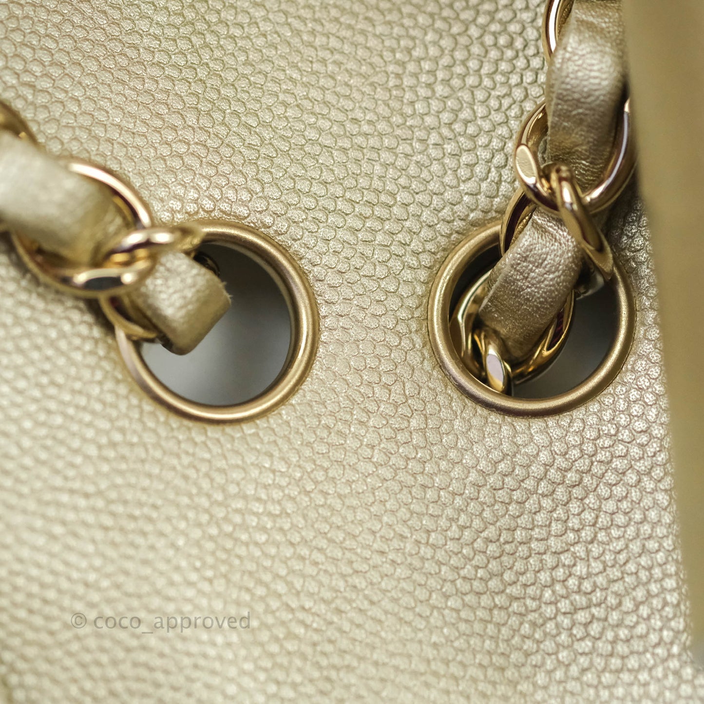 Chanel Classic M/L Medium Double Flap Bag Light Gold Caviar Gold Hardware
